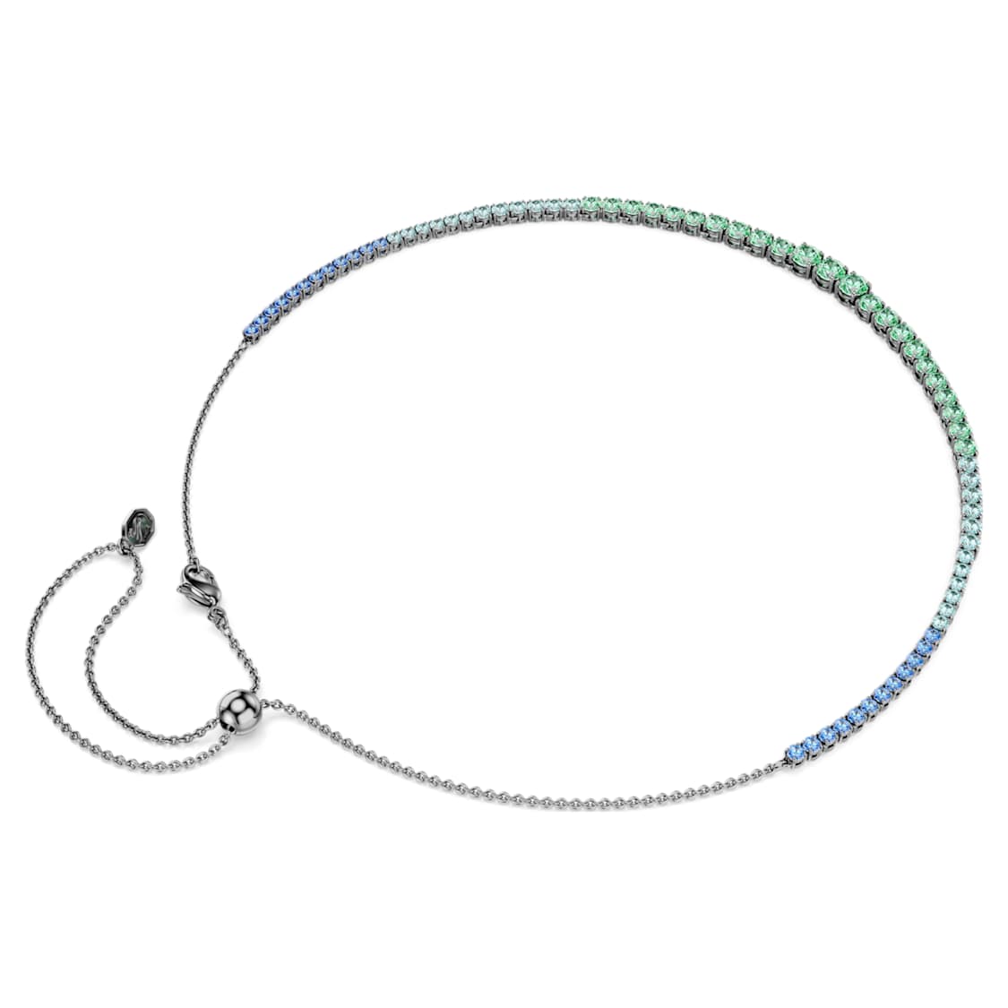 Matrix necklace, Gradient of round cuts, Multicoloured