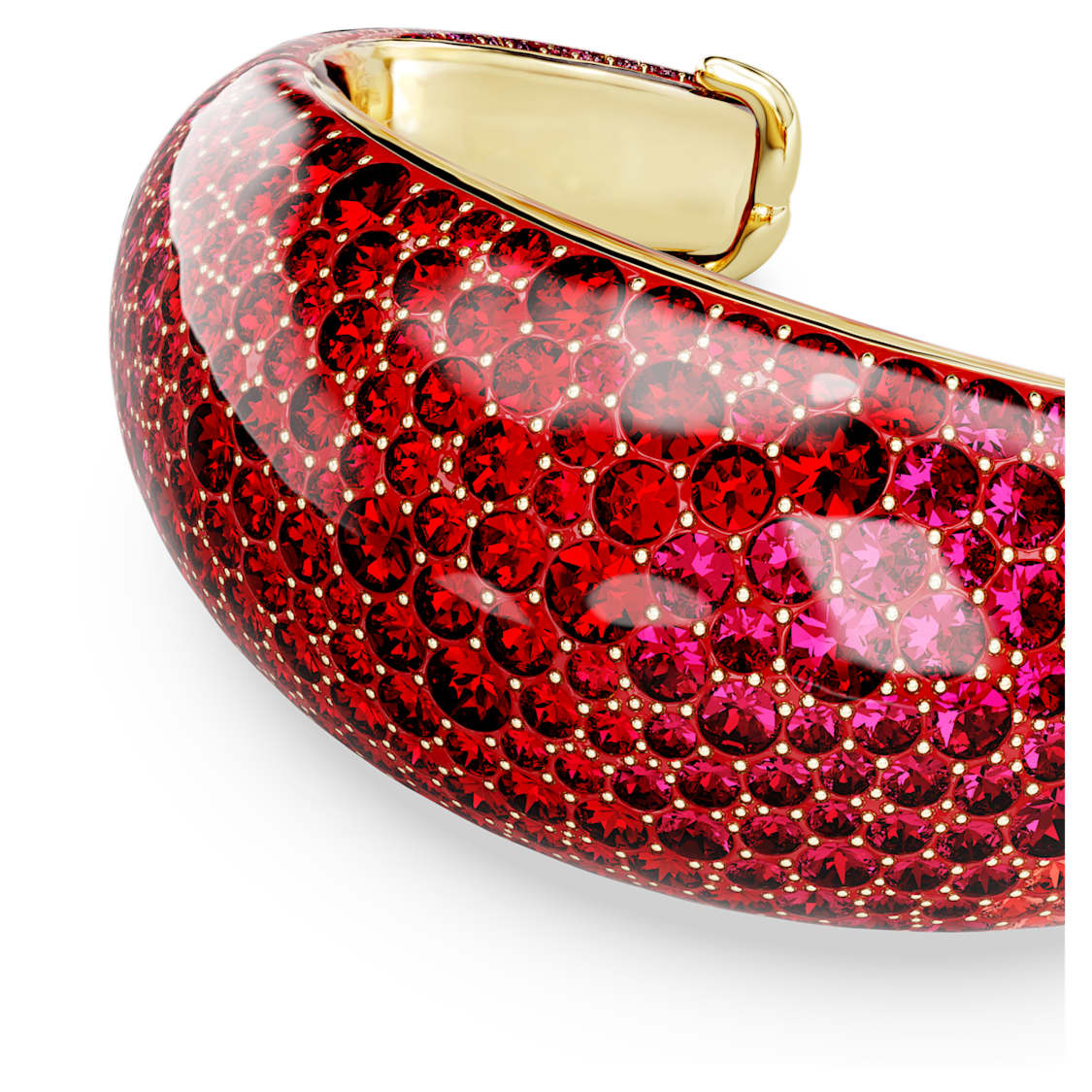 Idyllia cuff, Red, Gold-tone plated by SWAROVSKI