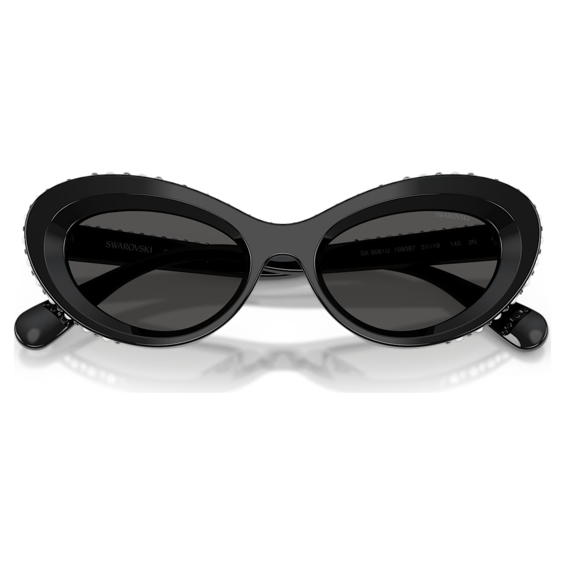 Sunglasses, Cat-Eye shape, SK6061U, Black by SWAROVSKI