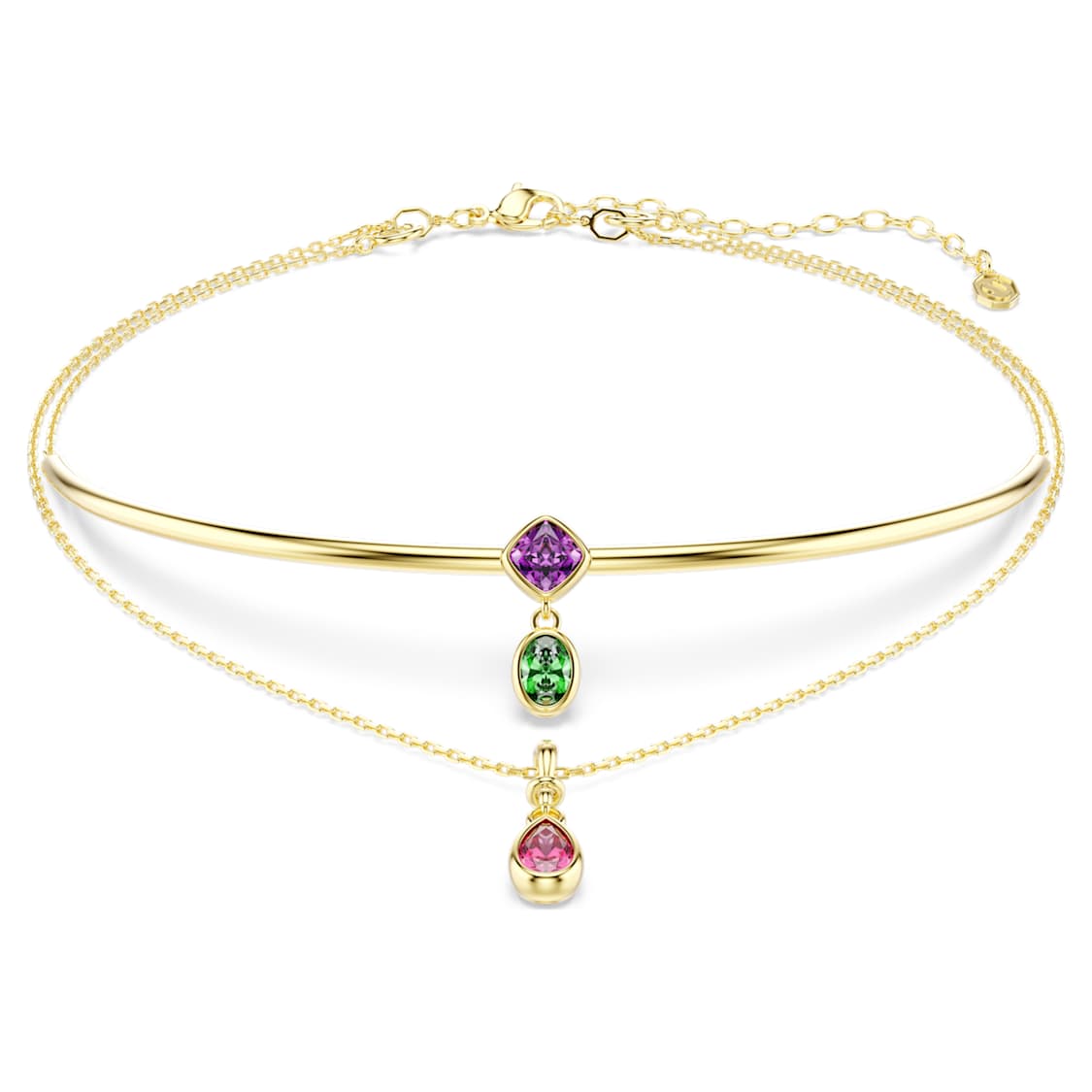 Imber többrétegű nyaklánc, Vegyes metszés, Többszínű, 18 kt-os aranybevonat - Swarovski, 5753273