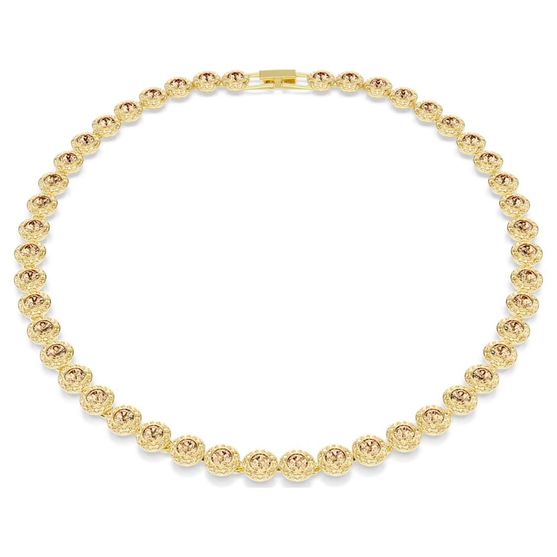 Una Angelic necklace, Round cut, Caramel, Gold-tone plated by SWAROVSKI