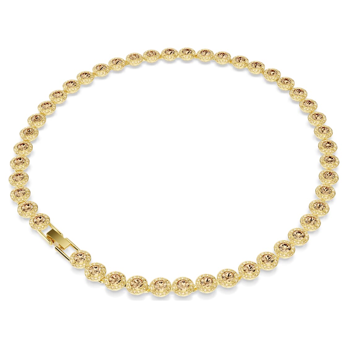 Una Angelic necklace, Round cut, Caramel, Gold-tone plated by SWAROVSKI