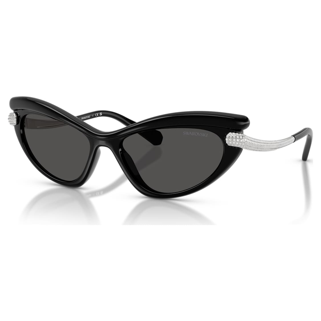 Sunglasses, Cat-Eye shape, SK6038, Black by SWAROVSKI
