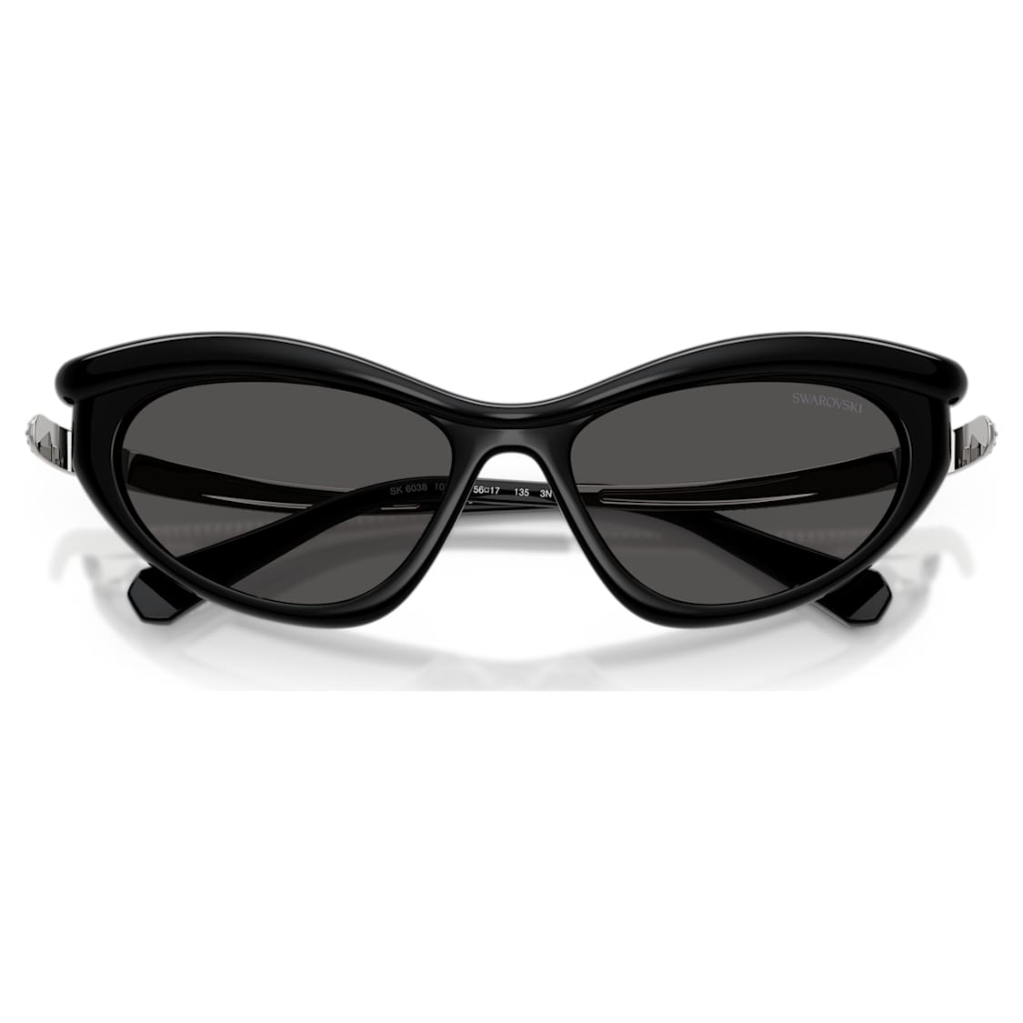Sunglasses, Cat-eye shape, SK6038, Black by SWAROVSKI