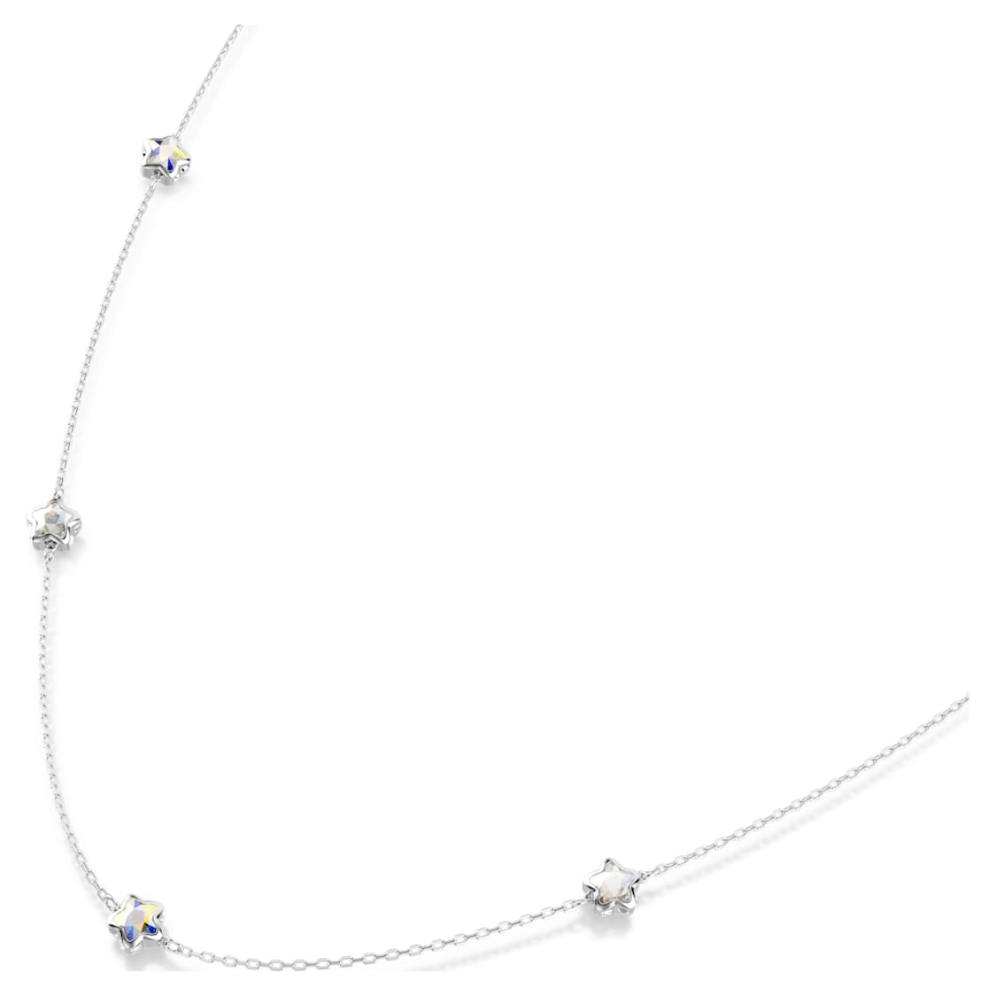 Chroma fűzött nyaklánc, Csillag, Fehér, Ródium bevonattal - Swarovski, 5754181