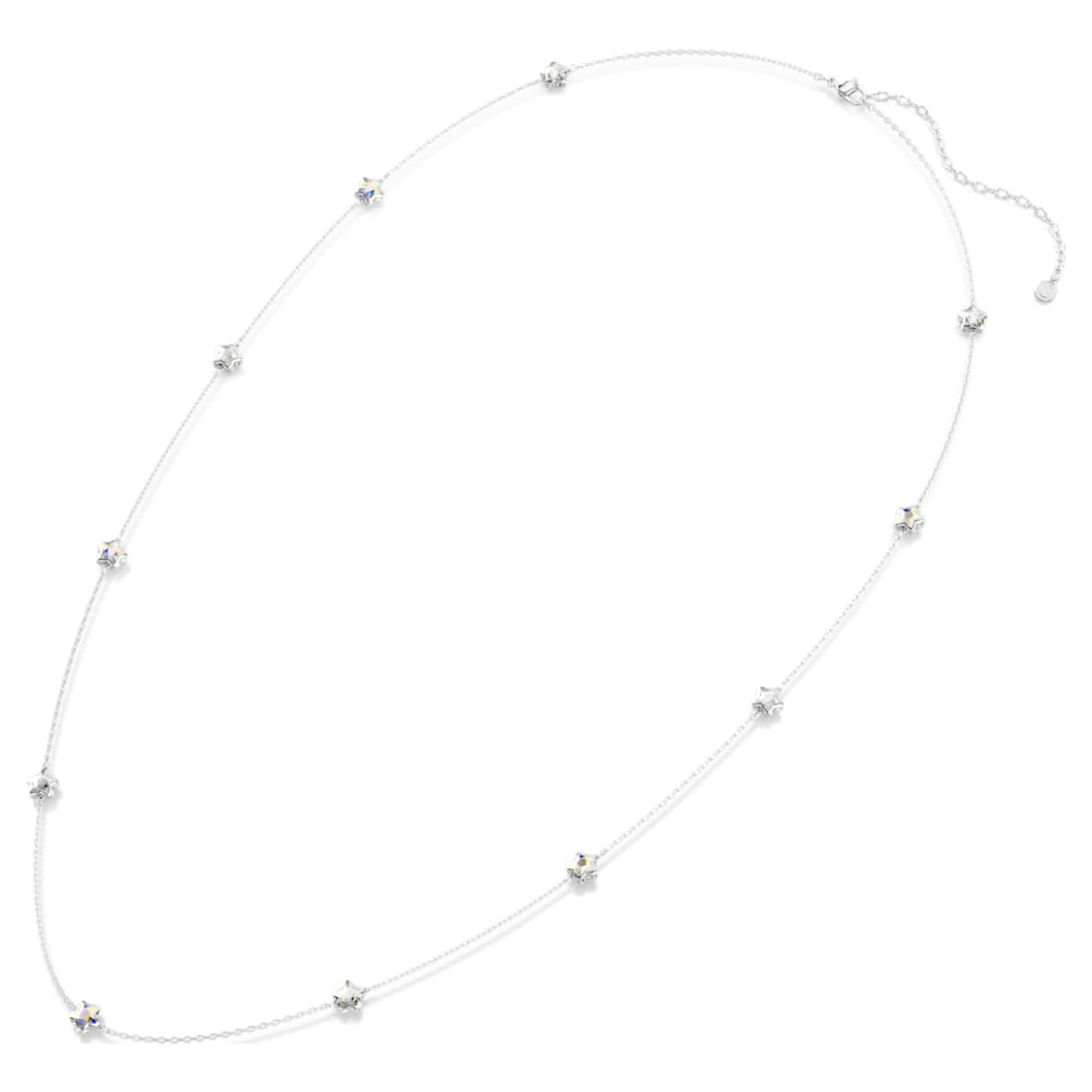 Chroma fűzött nyaklánc, Csillag, Fehér, Ródium bevonattal - Swarovski, 5754181