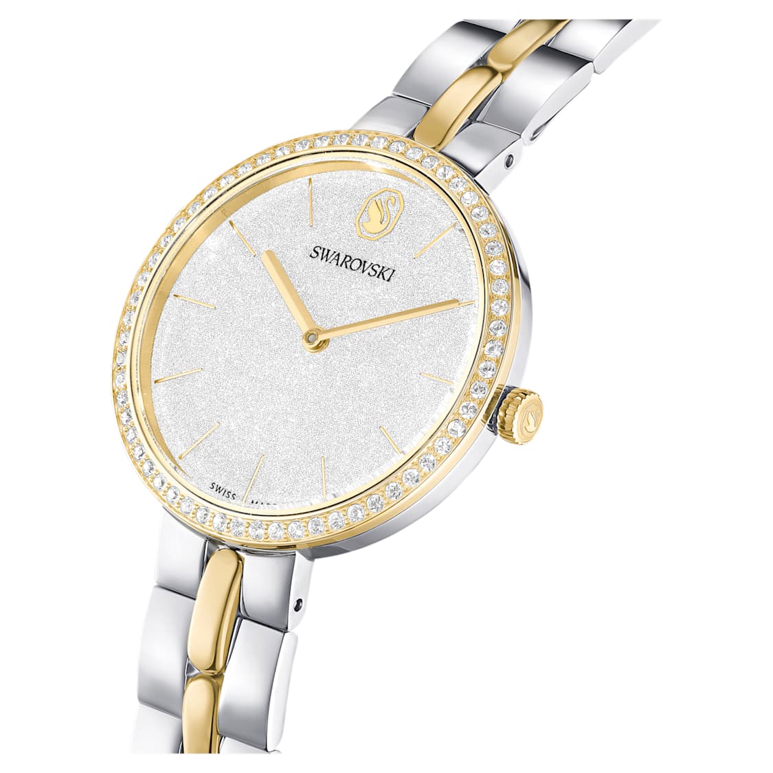 Cosmopolitan watch, Swiss Made, Metal bracelet, Silver Tone, Mixed metal finish by SWAROVSKI