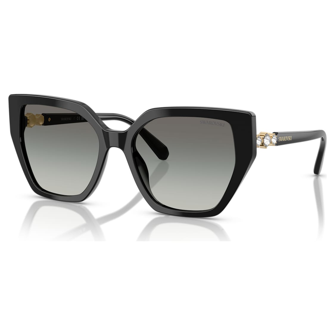 Sunglasses, Square shape, SK6016, Black by SWAROVSKI