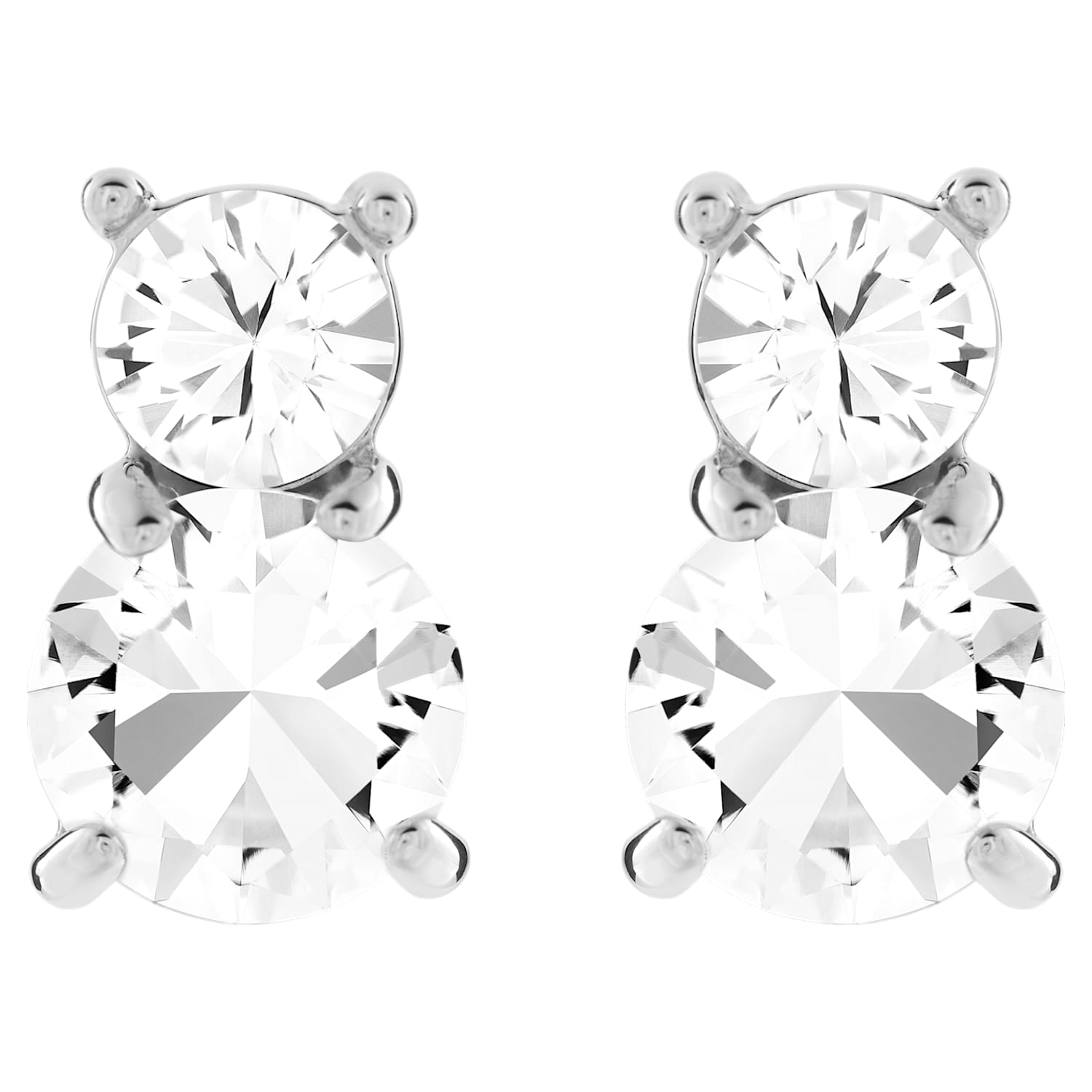 Swarovski solitaire pierced earrings white rhodium plating deals