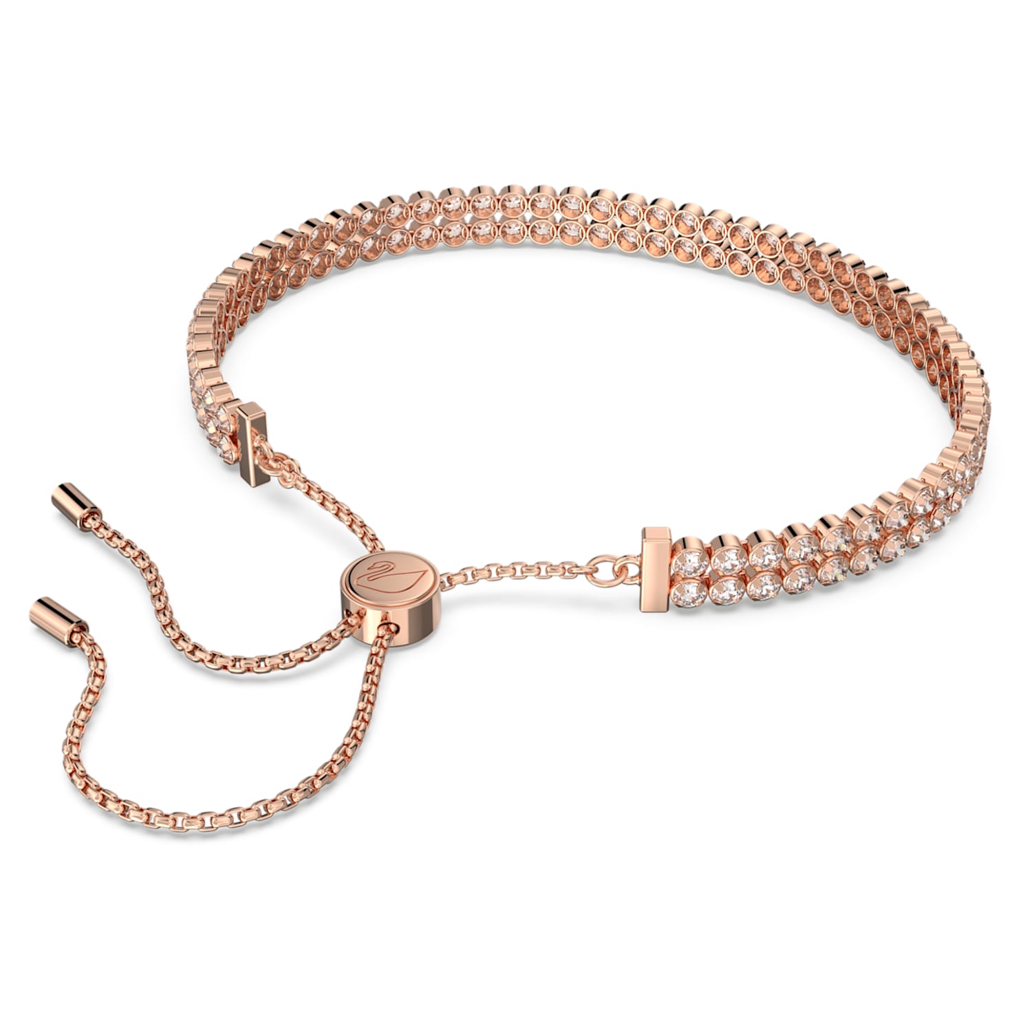 Subtle bracelet, White, Rose gold-tone plated | Swarovski