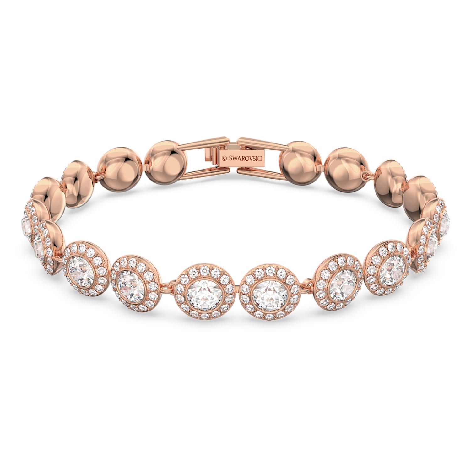 Angelic Bracelet, White, Rose-gold tone plated | Swarovski.com