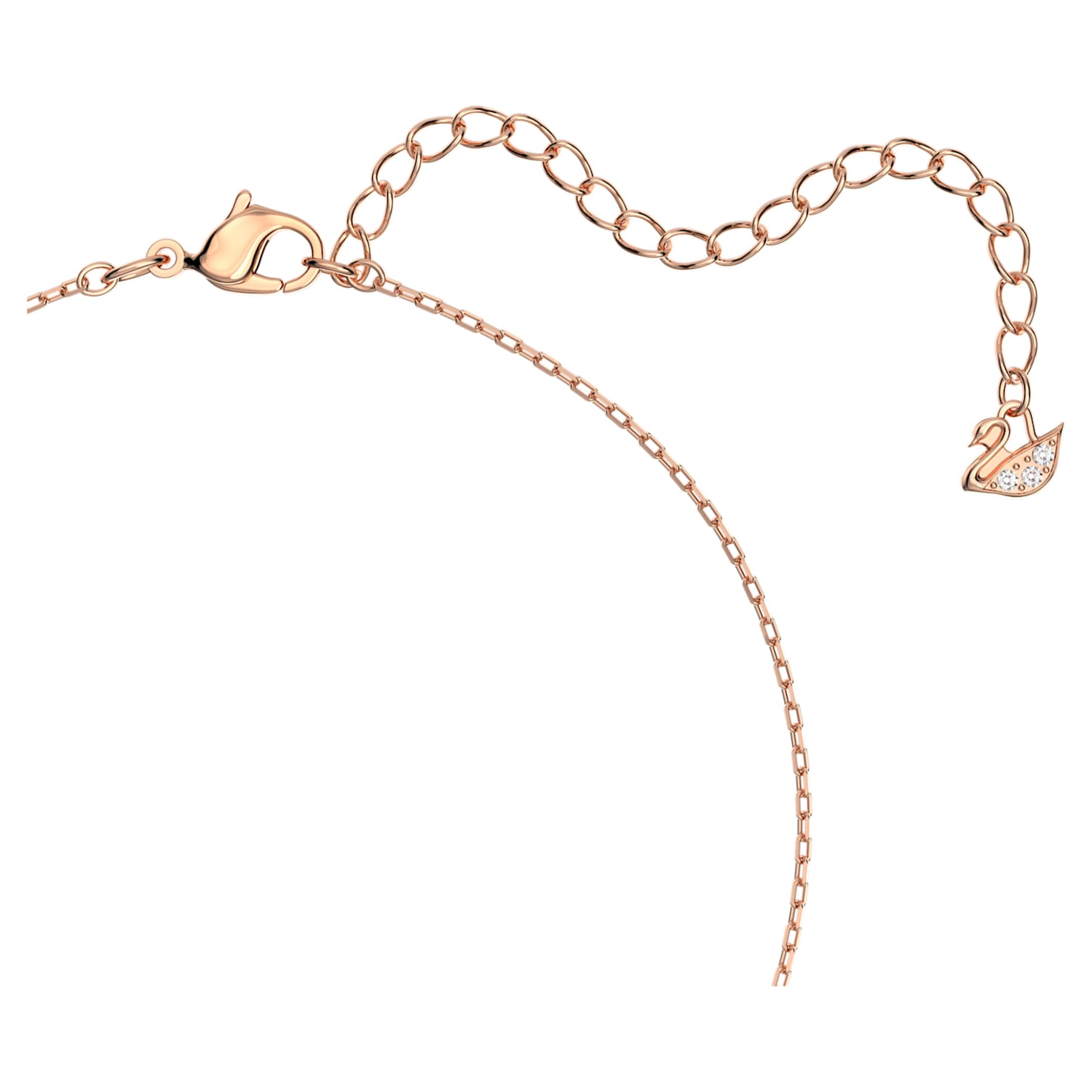 Swarovski Sparkling Dance necklace, Round cut, White, Rose gold