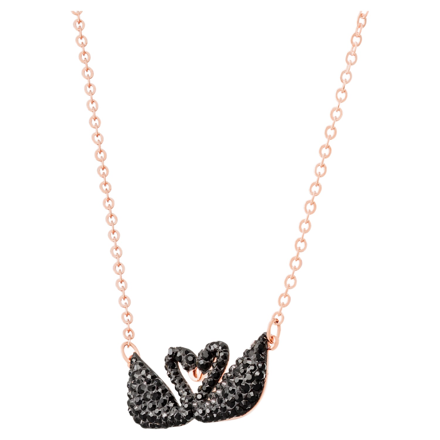 Ligation Humiliate crash Swarovski Iconic Swan necklace, Swan, Black, Rose gold-tone plated |  Swarovski