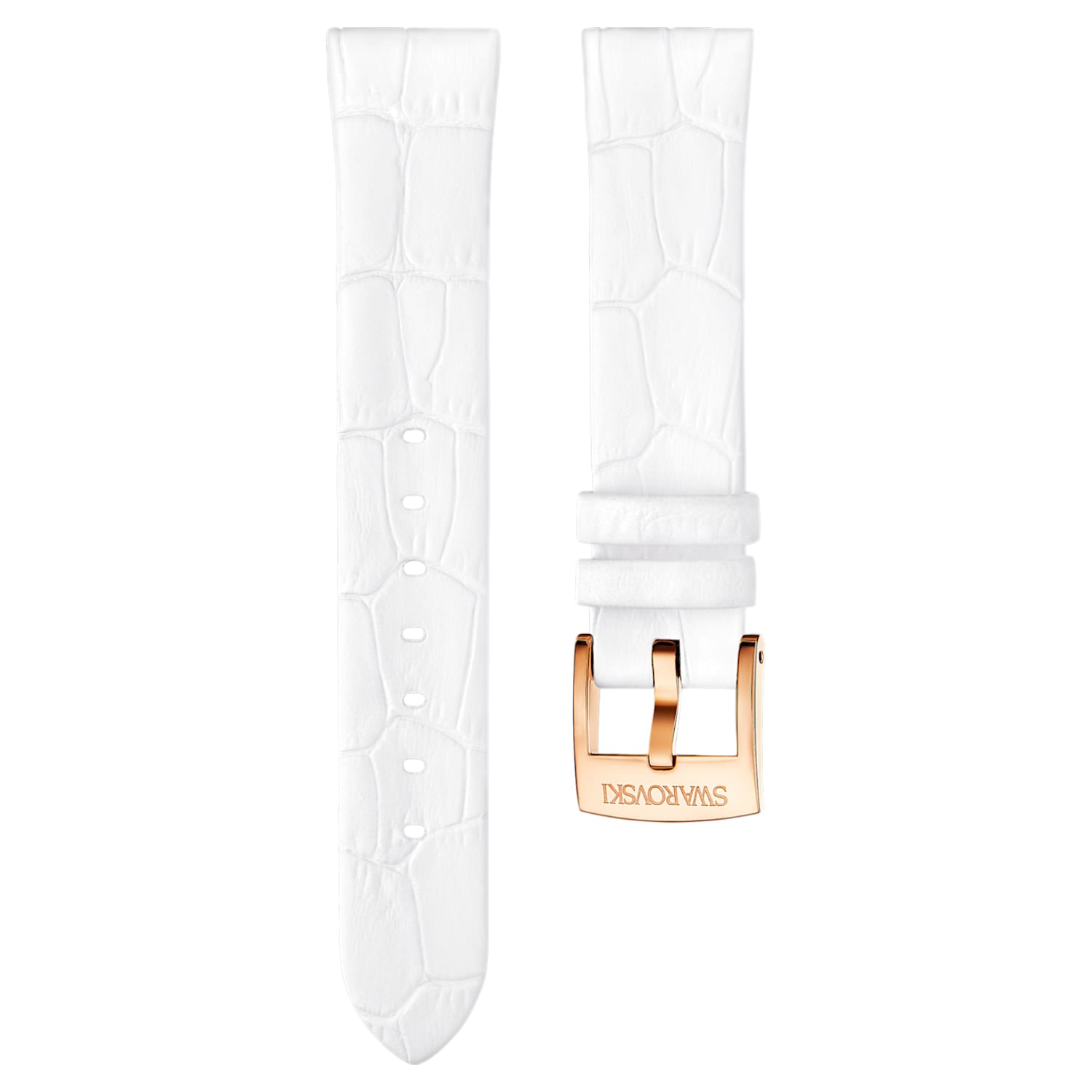 18mm Watch Strap Leather White Rose Gold Tone Plated Swarovski Com