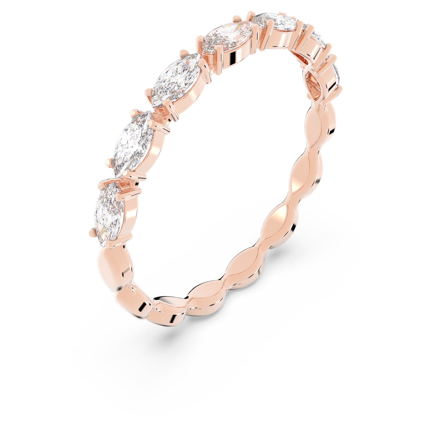 Vittore ring, Marquise cut, White, Rose gold-tone plated