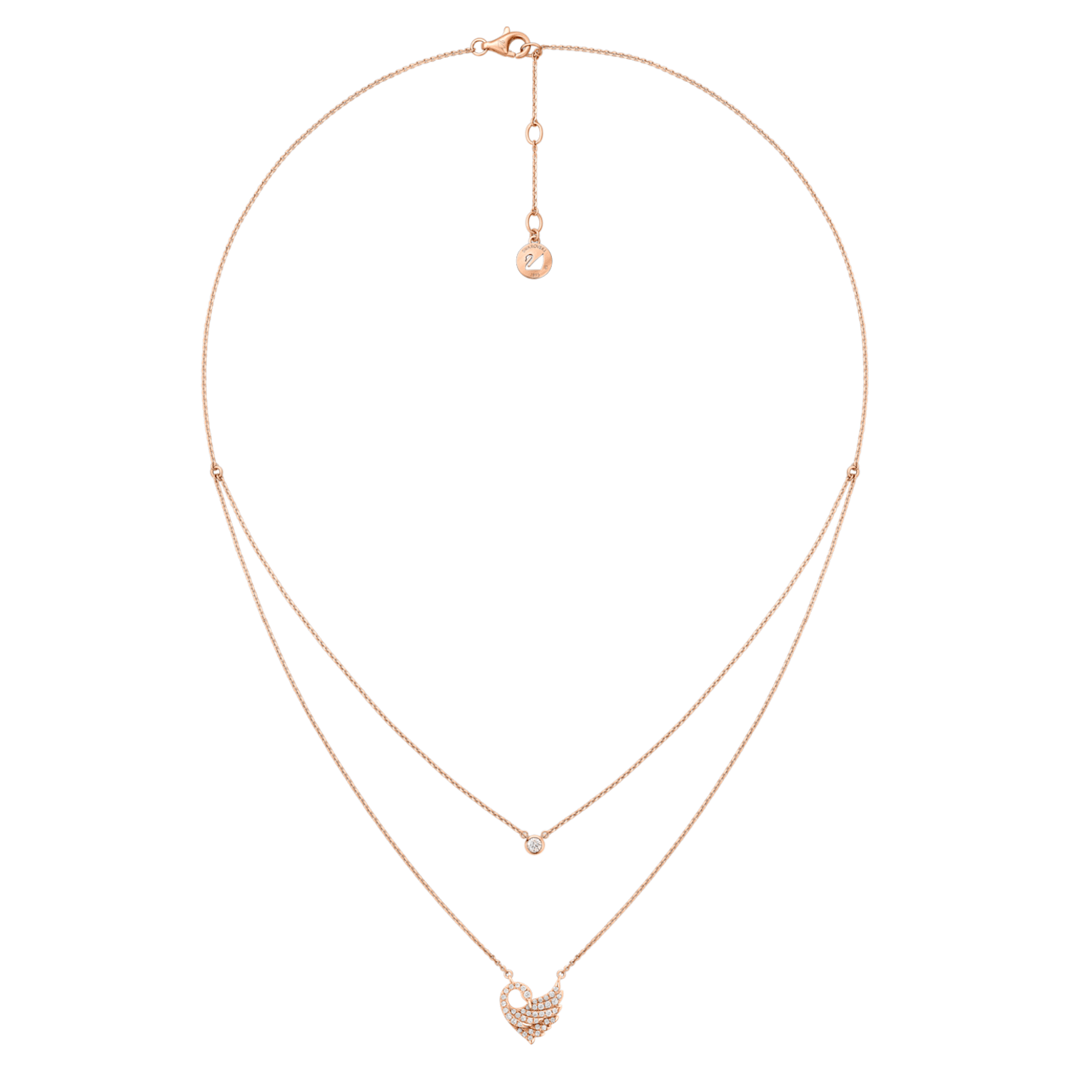 Dancing Swan Double Necklace | Swarovski