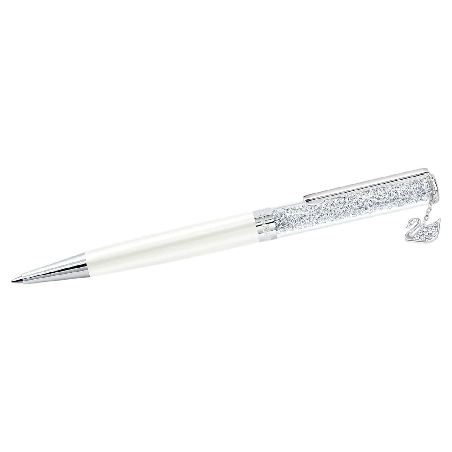 Crystalline Swan Ballpoint Pen, White