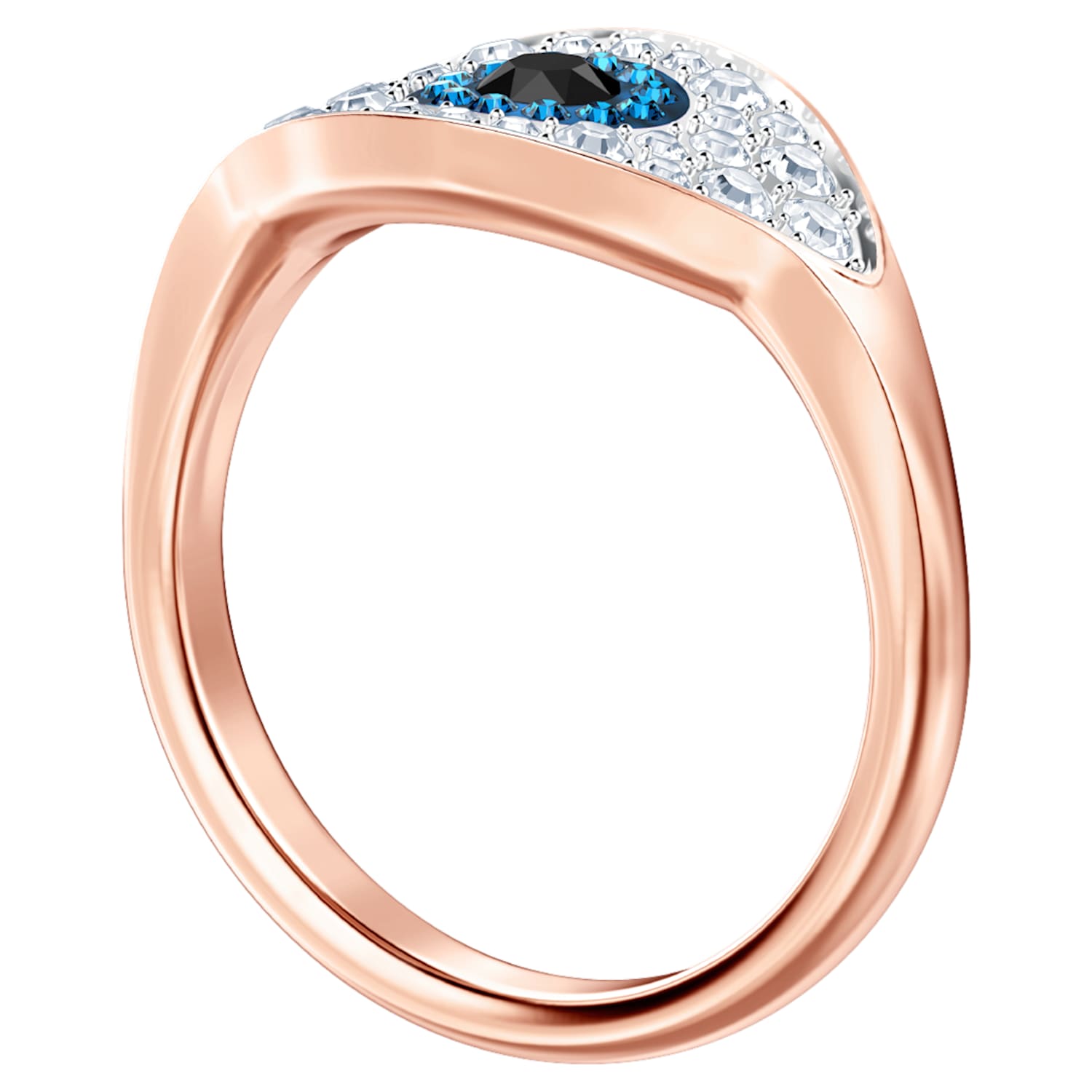 Drama exotisch Vervelend Swarovski Symbolic ring, Evil eye, Blue, Rose gold-tone plated | Swarovski