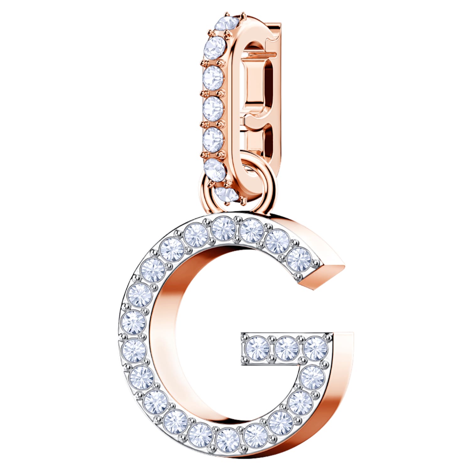 Swarovski Remix Collection Charm G, White, Rose-gold tone plated