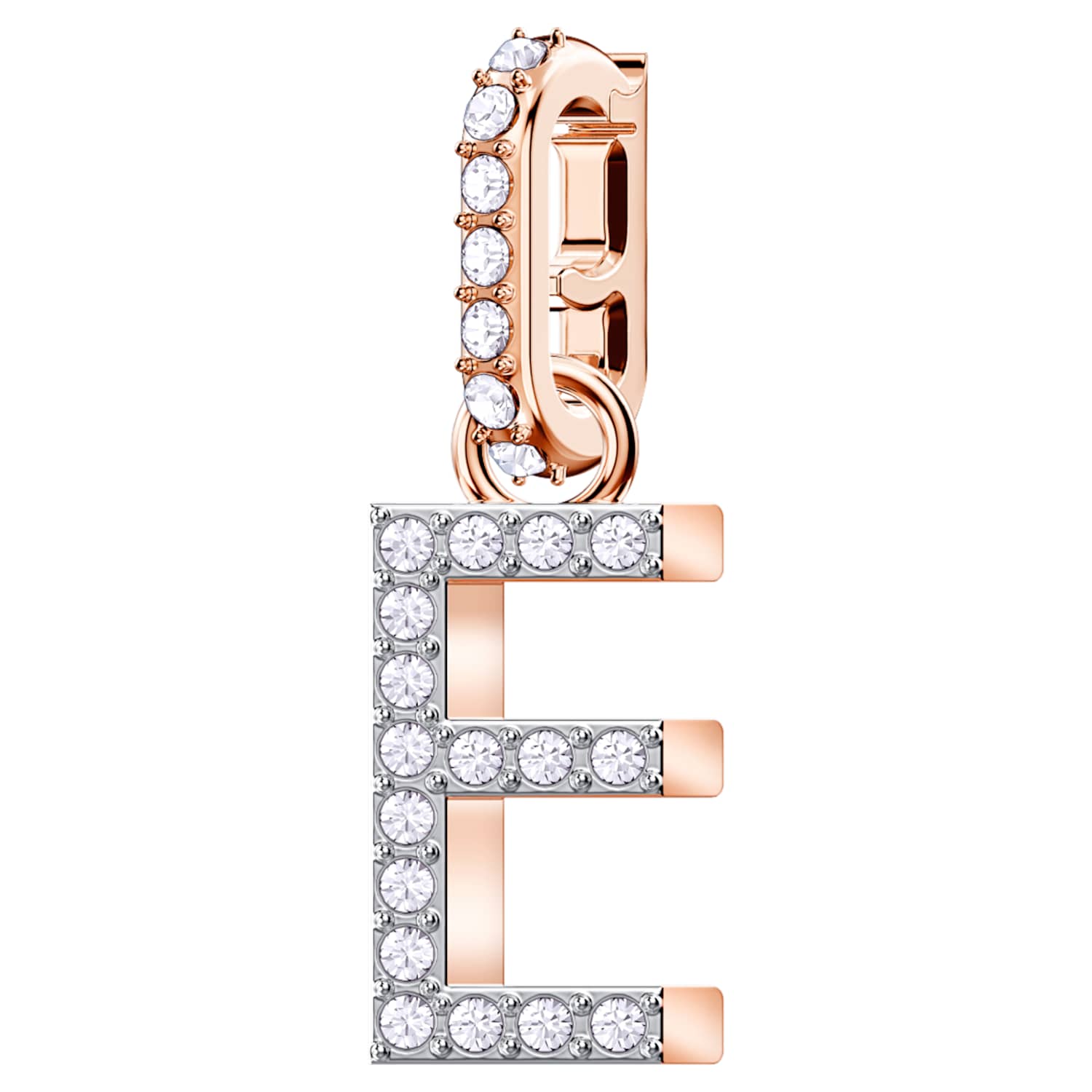 Swarovski Remix Collection Charm E, weiss, Rosé vergoldet Swarovski Remix Collection Charm E, weiss, Rosé vergoldet