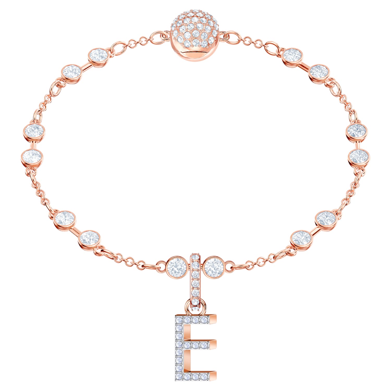 Swarovski Remix Collection Charm E, weiss, Rosé vergoldet Swarovski Remix Collection Charm E, weiss, Rosé vergoldet