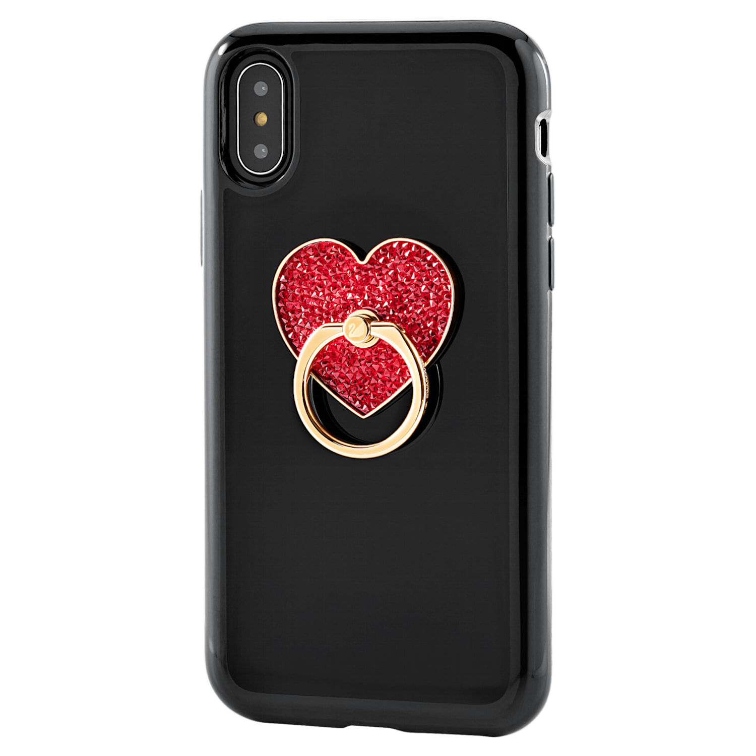 Glam Rock スマートフォンリング ハート レッド ローズゴールドトーン コーティング Swarovski Com