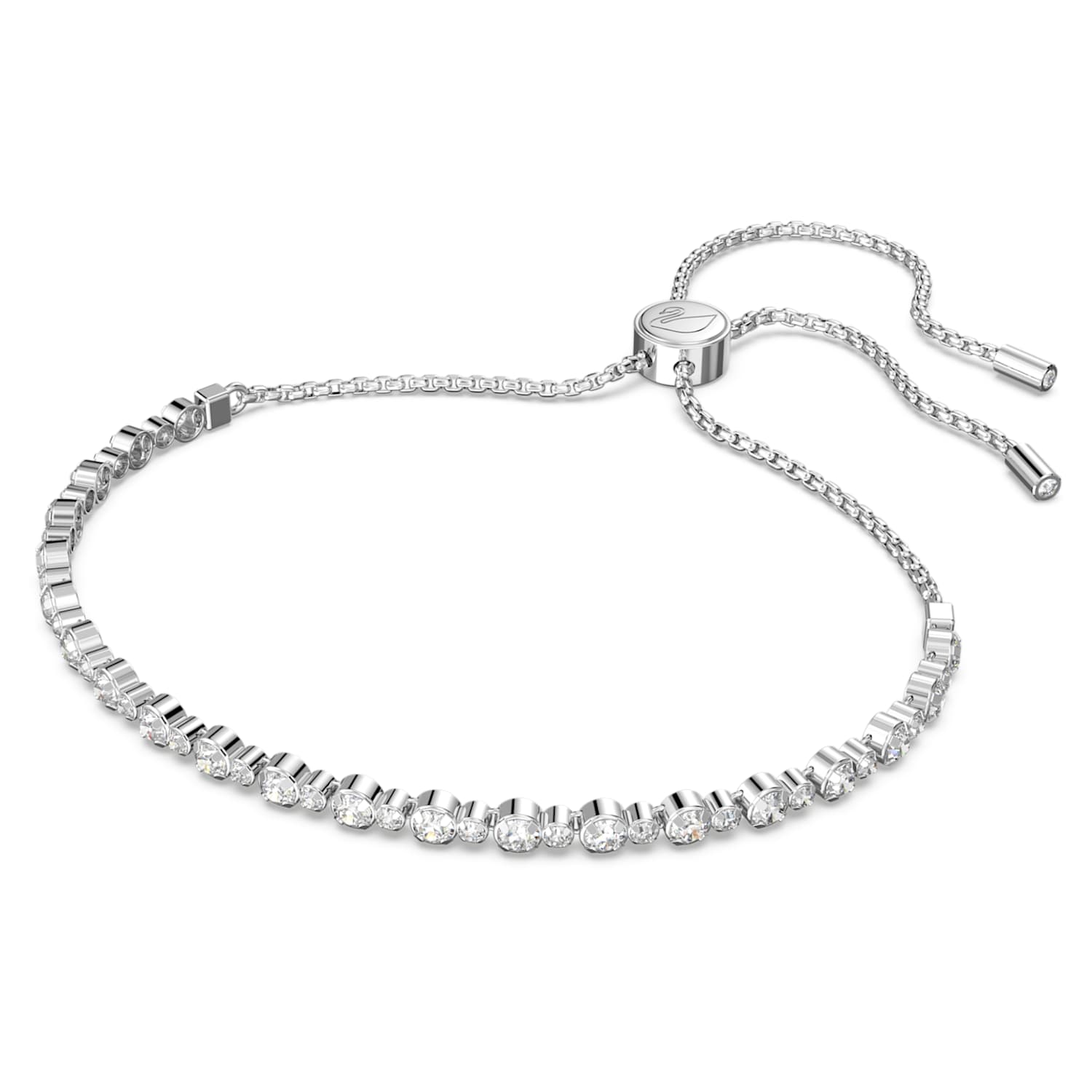 Subtle Trilogy ブレスレット, ミックス・ラウンド・カット, ホワイト, ロジウム・プレーティング | Swarovski