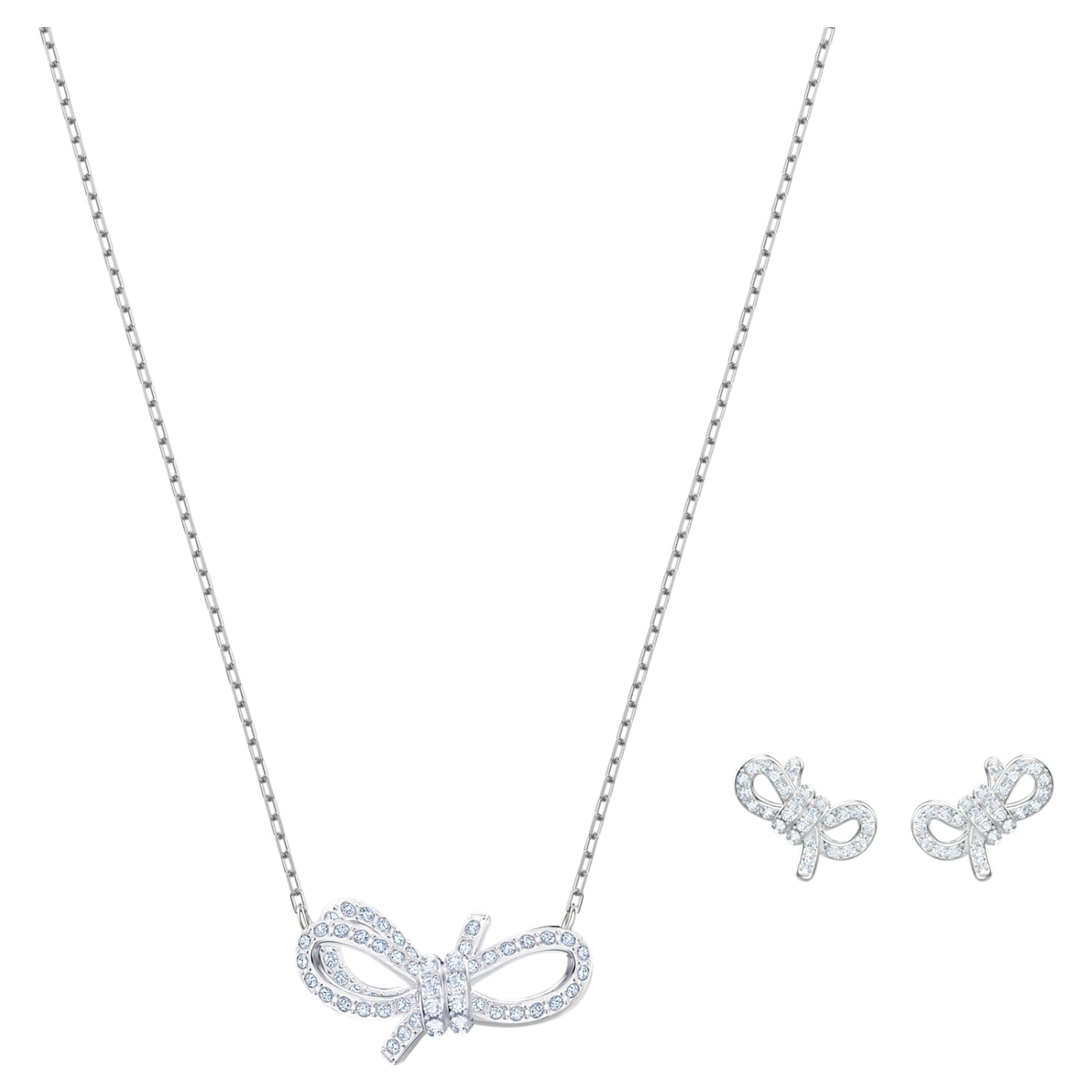Lifelong Bow set, White, Rhodium plated