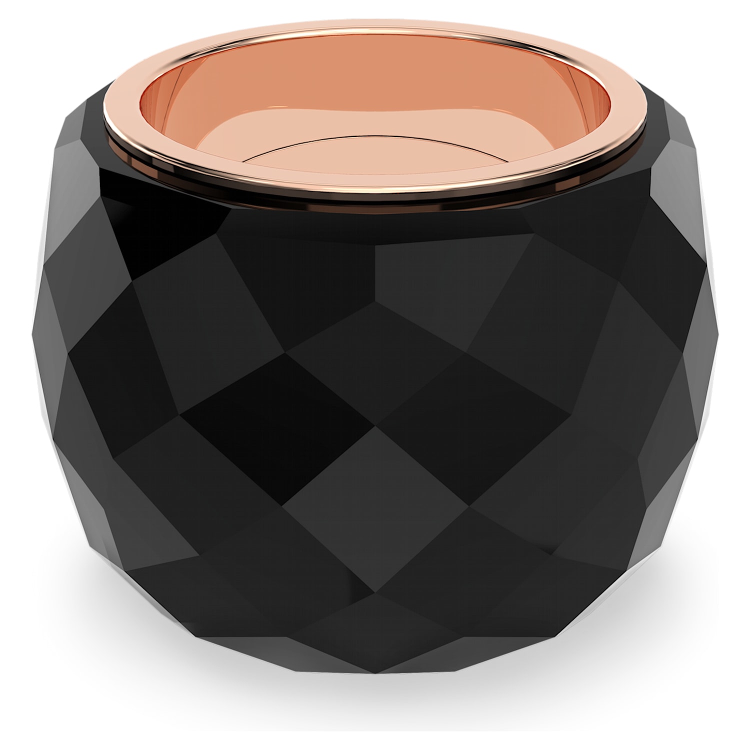 Bague Swarovski Nirvana, noir, PVD doré rose Bague Swarovski Nirvana, noir, PVD doré rose