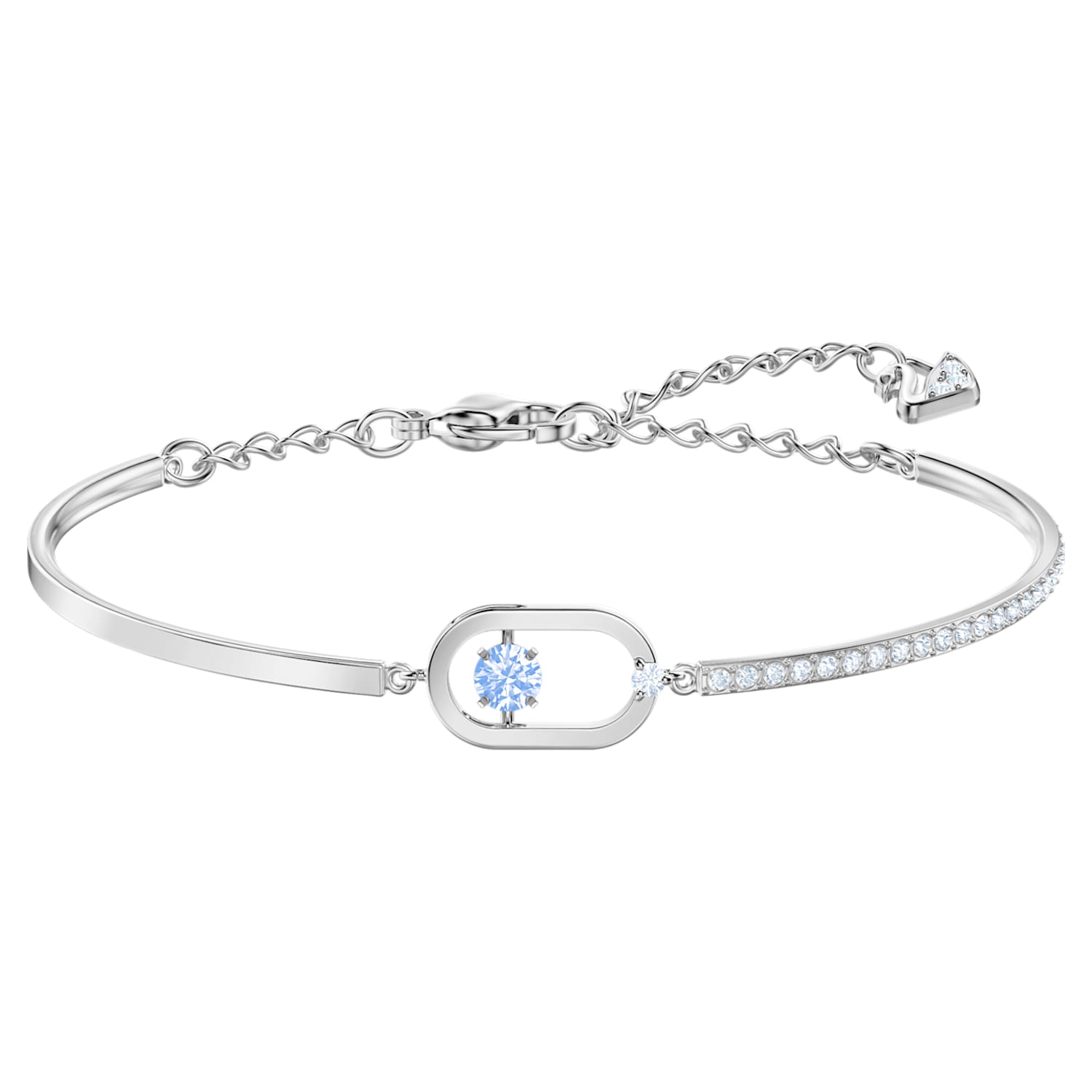 Sparkling Dance Bracelet, Blue, Rhodium plated | Swarovski.com