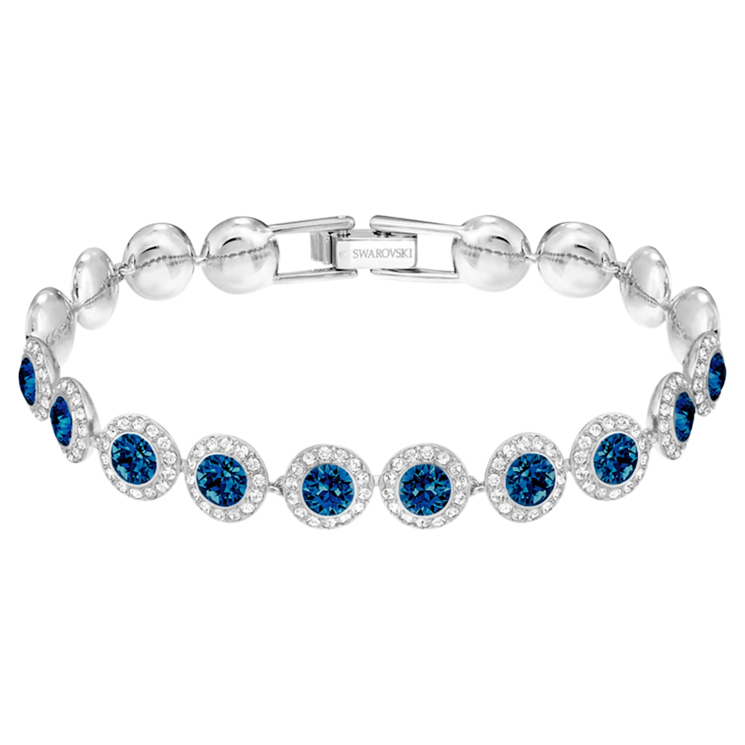Angelic Bracelet, Blue, Rhodium plated