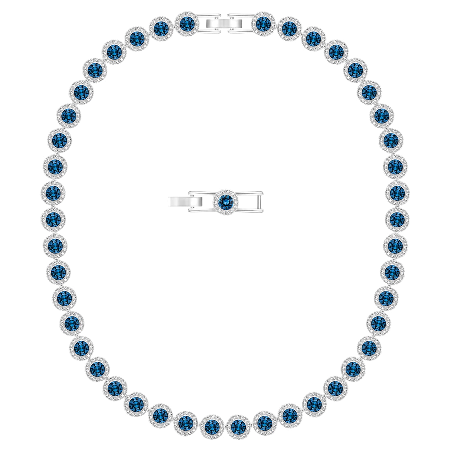 Riskant achterstalligheid Mellow Angelic necklace, Blue, Rhodium plated | Swarovski