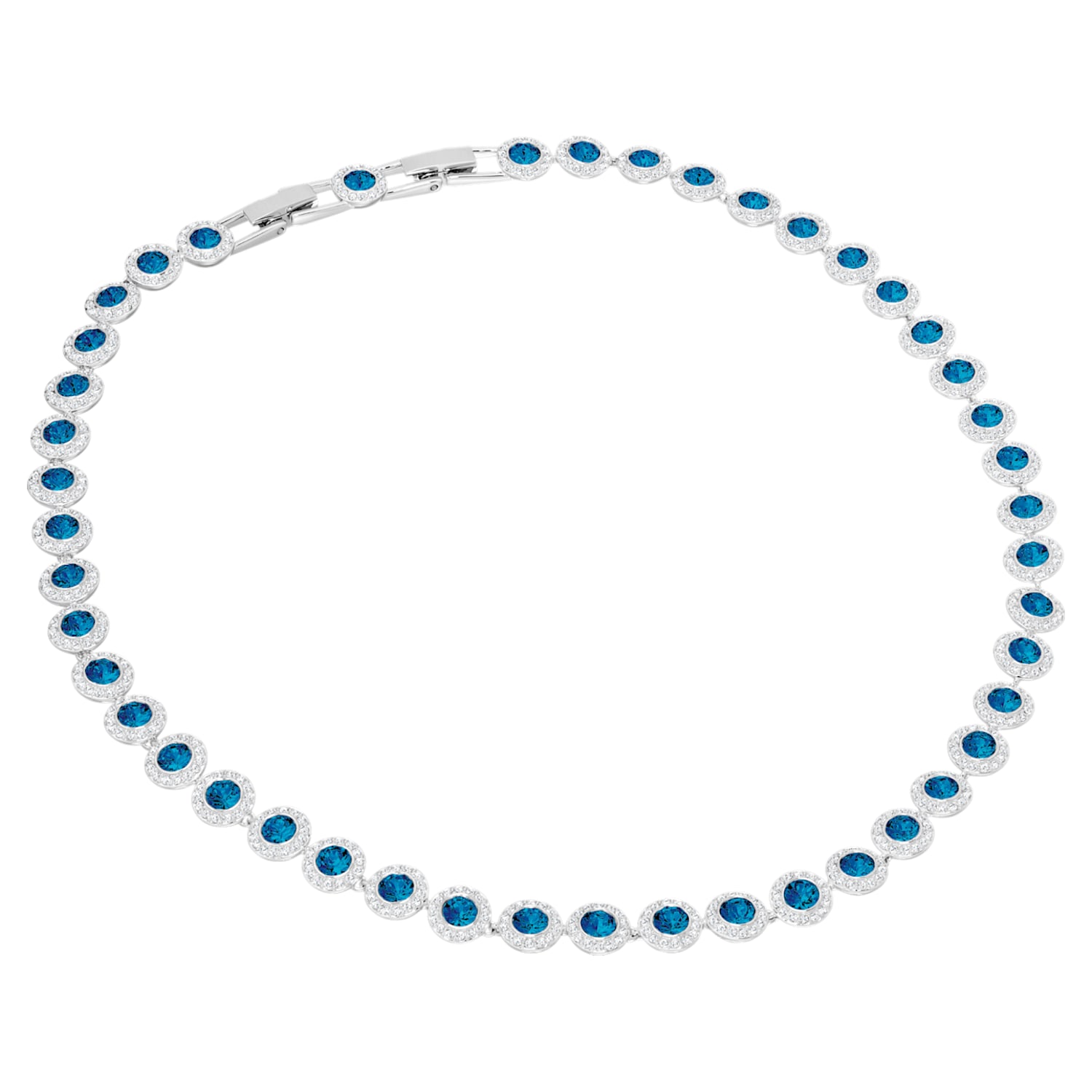 Riskant achterstalligheid Mellow Angelic necklace, Blue, Rhodium plated | Swarovski