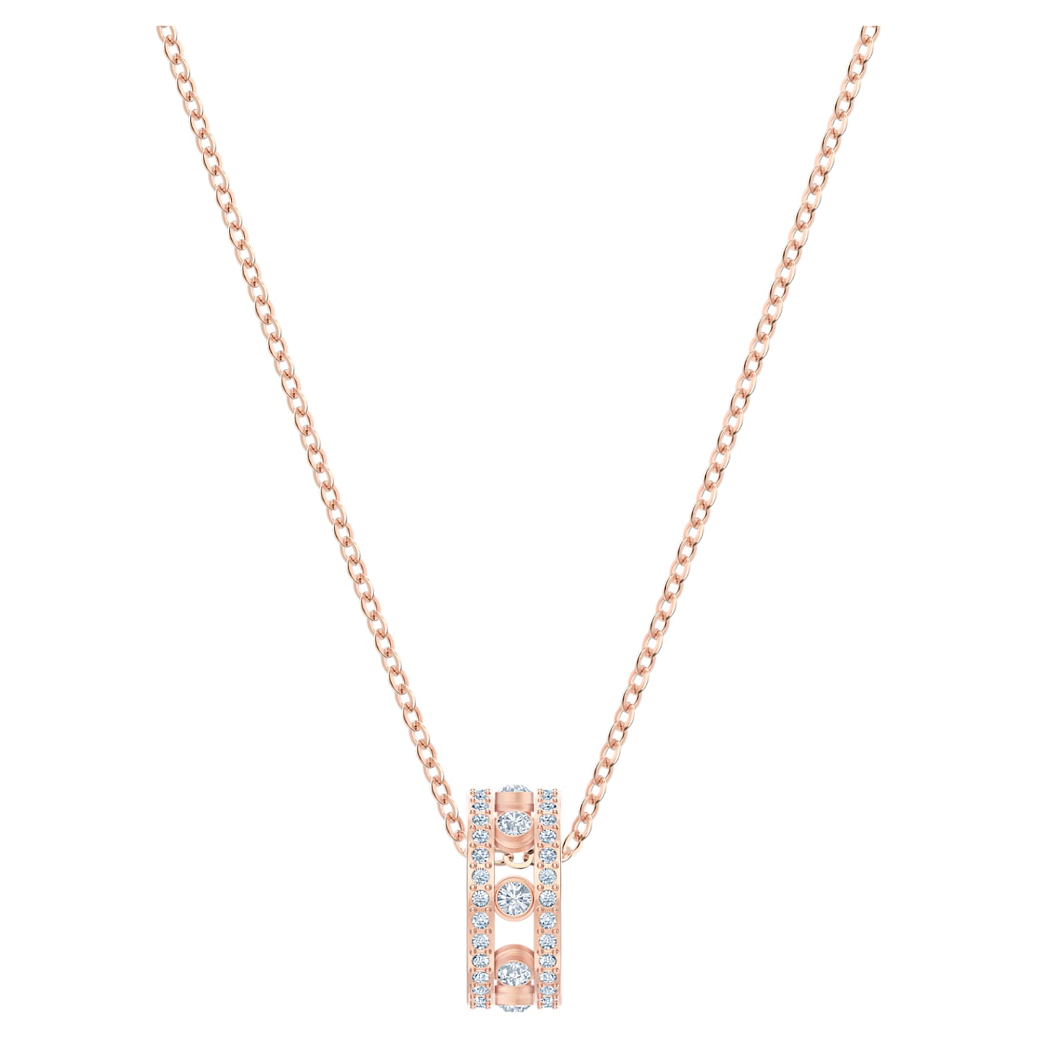 My Hero Pendant, White, Rose-gold tone 