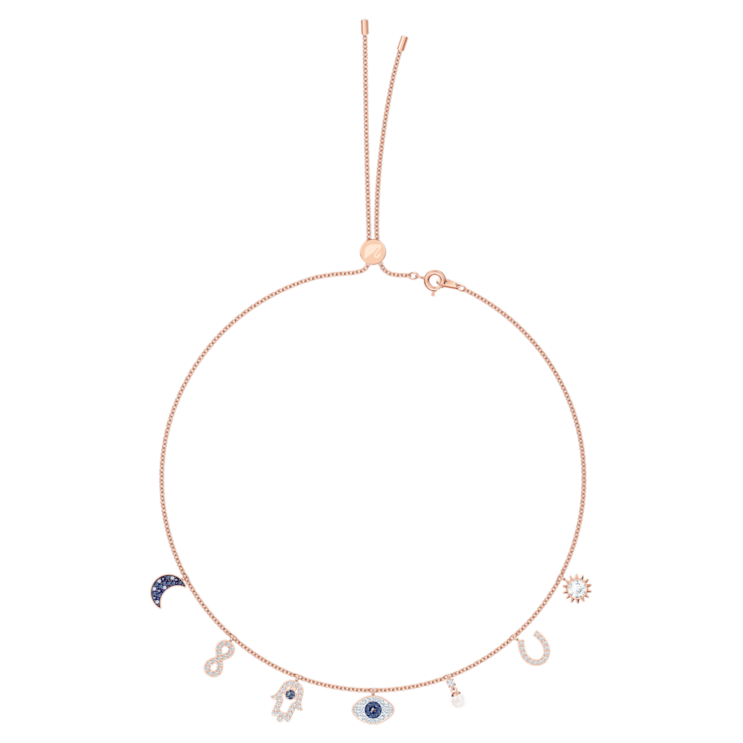 Swarovski Symbolic Necklace, Multi-colored, Rose-gold tone plated Swarovski Symbolic Necklace, Multi-colored, Rose-gold tone plated
