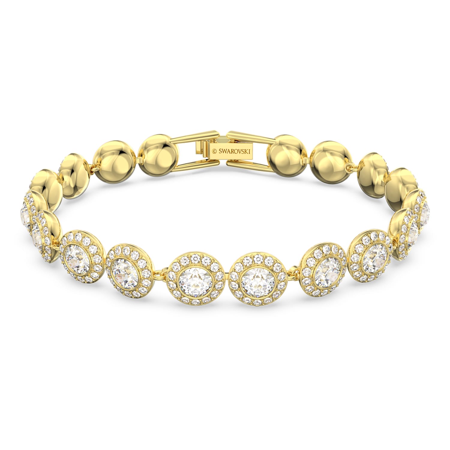 resist Transient Put Angelic bracelet, Round cut, Pavé, White, Gold-tone plated | Swarovski