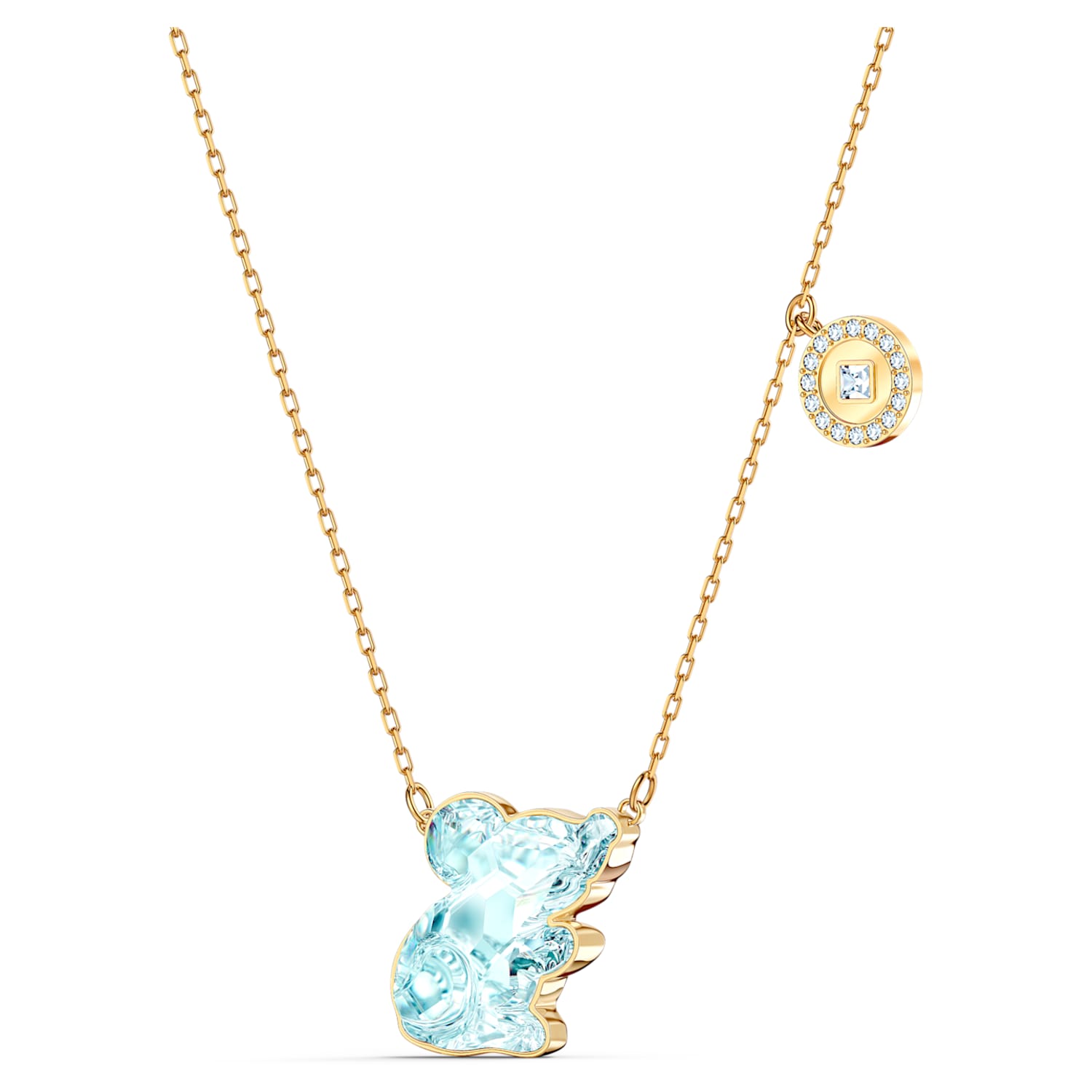 Chinese Zodiac Rat necklace, Blue, Gold 