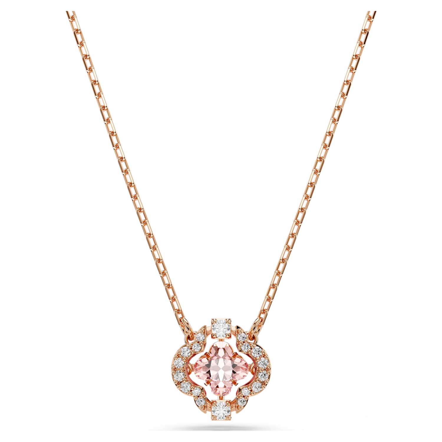 Collier Swarovski Sparkling Dance Clover, rose, métal doré rose | Swarovski .com