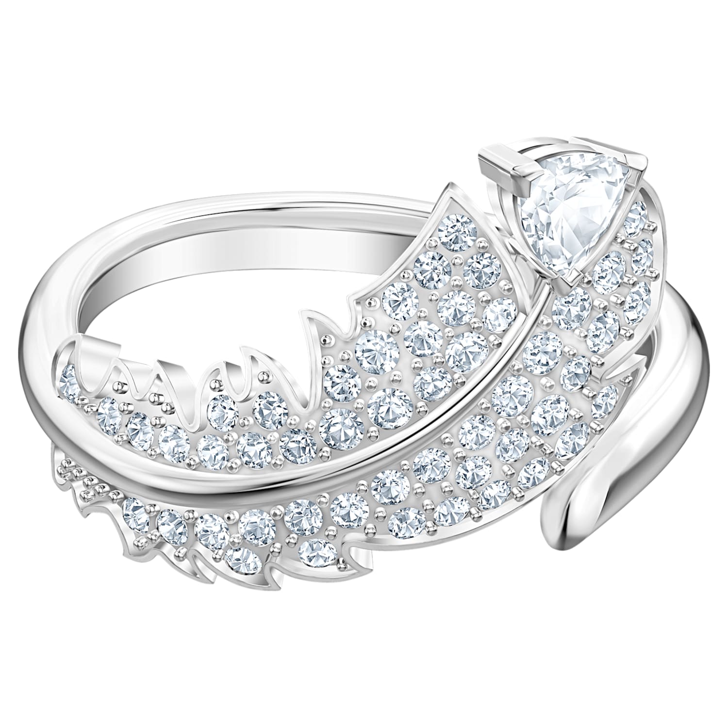 bague plume swarovski