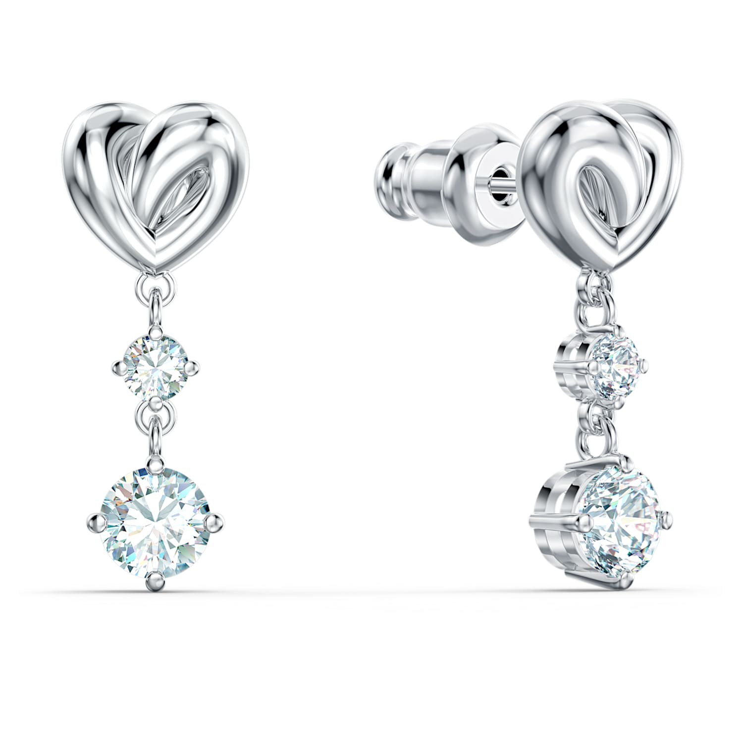 Lifelong Heart Ohrringe Weiss Rhodiniert Swarovski Com