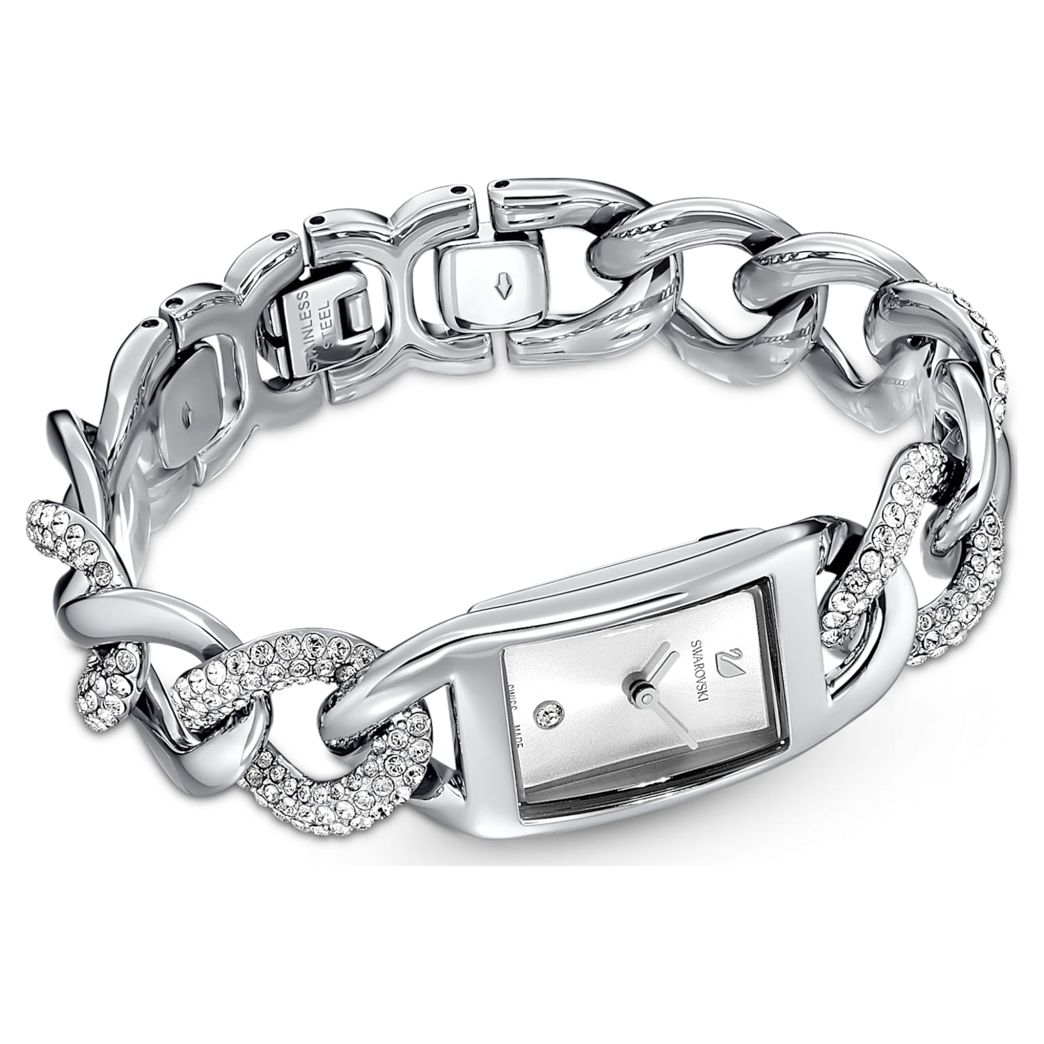 Orologio Cocktail, Bracciale di metallo, Tono argentato, Acciaio  inossidabile | Swarovski