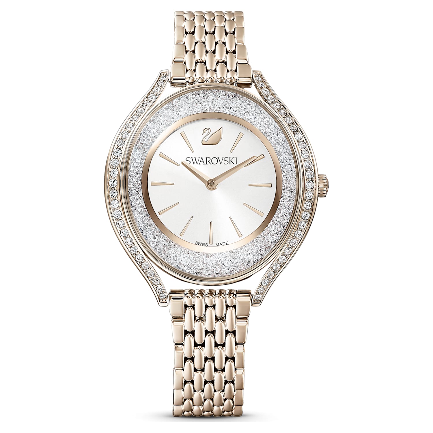 Montre Crystalline Aura, Bracelet en métal, Ton doré, Finition champagne  doré