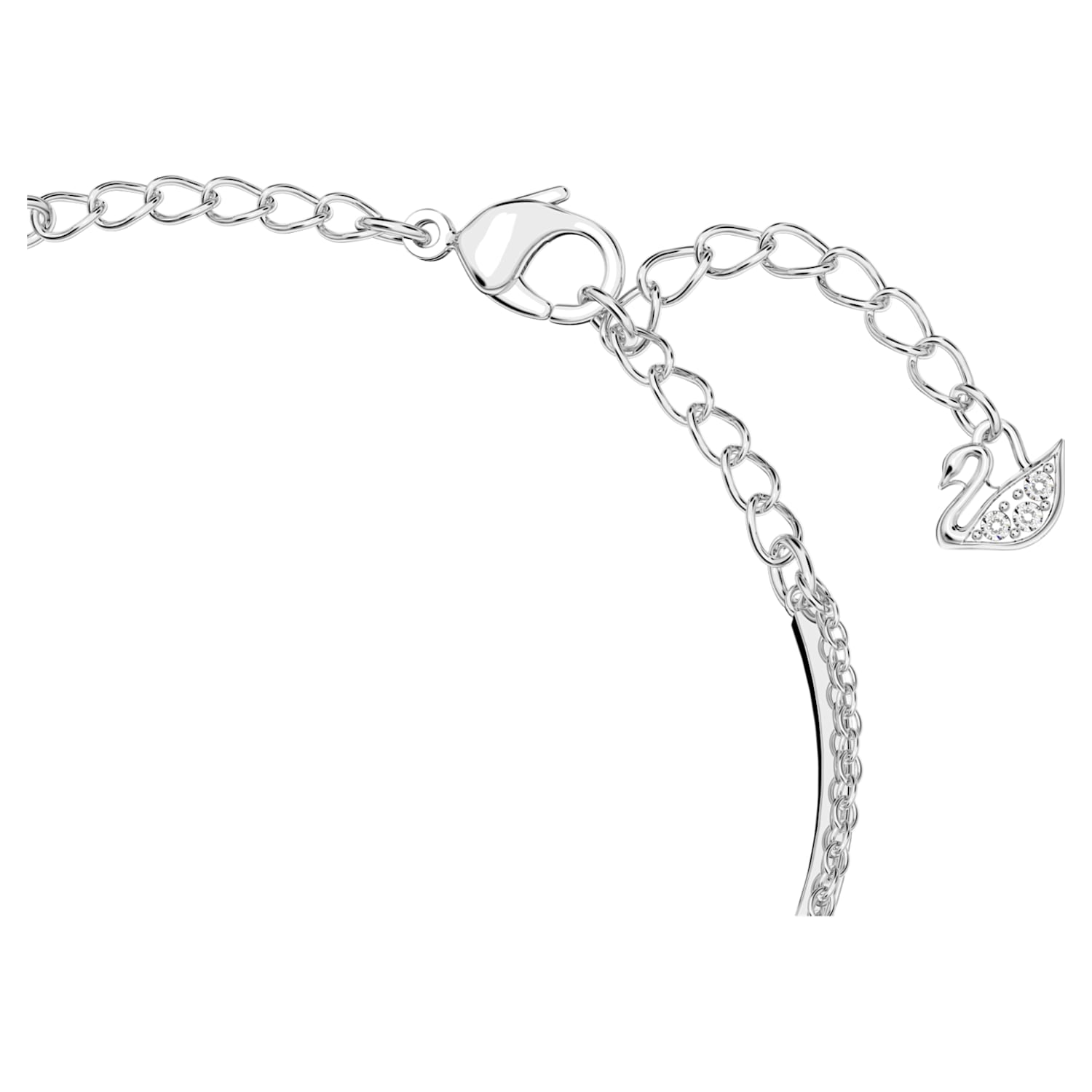 Bracelet-jonc Swarovski Infinity, blanc, métal rhodié