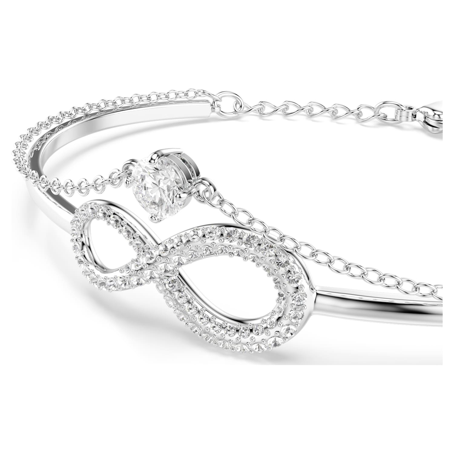 Swarovski Infinity バングル, インフィニティ, ホワイト, ロジウム・プレーティング | Swarovski Swarovski Infinity バングル, インフィニティ, ホワイト, ロジウム・プレーティング | Swarovski