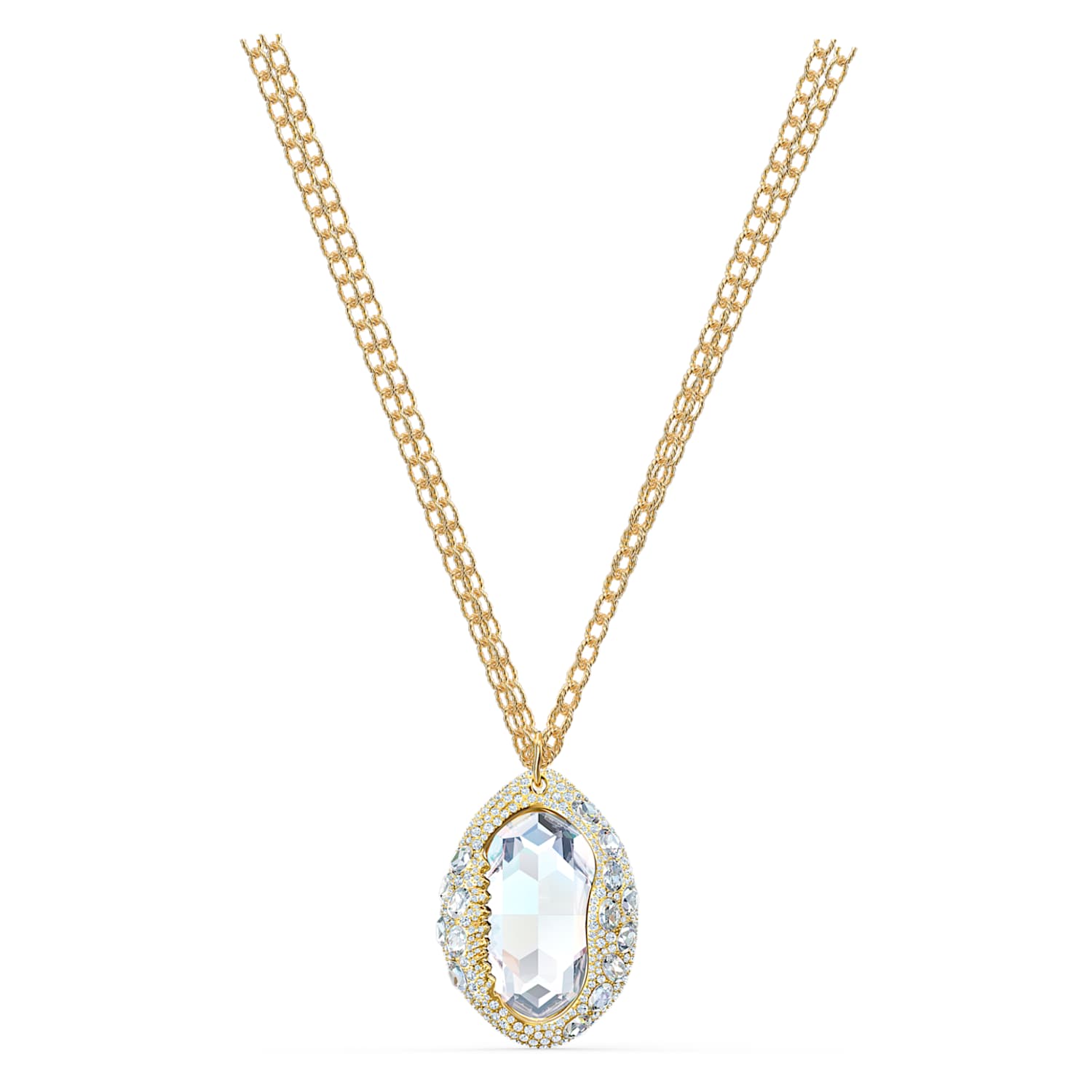 Shell pendant, Shell, White, Gold-tone 