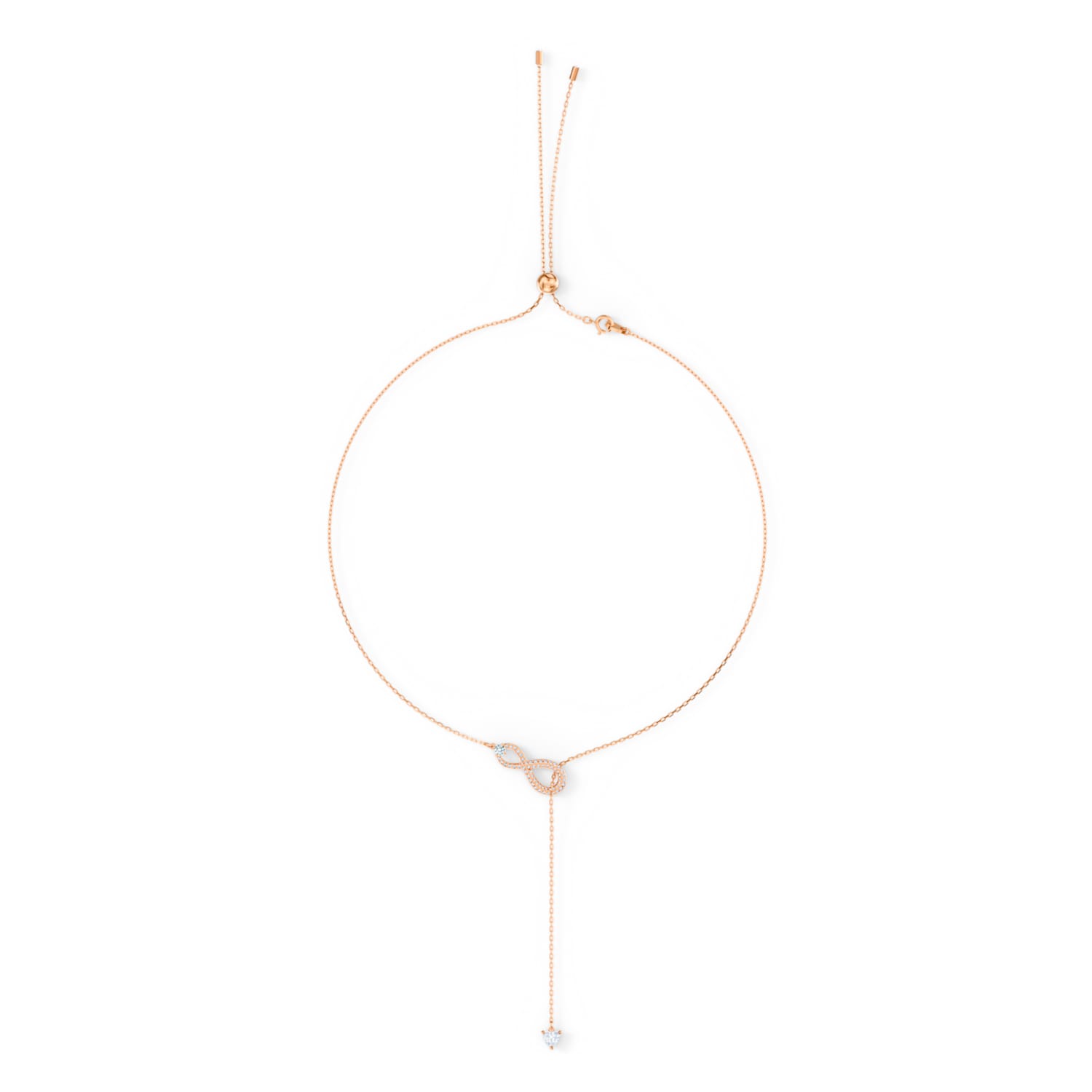 Swarovski Infinity Y necklace, Infinity, White, Rose gold-tone 