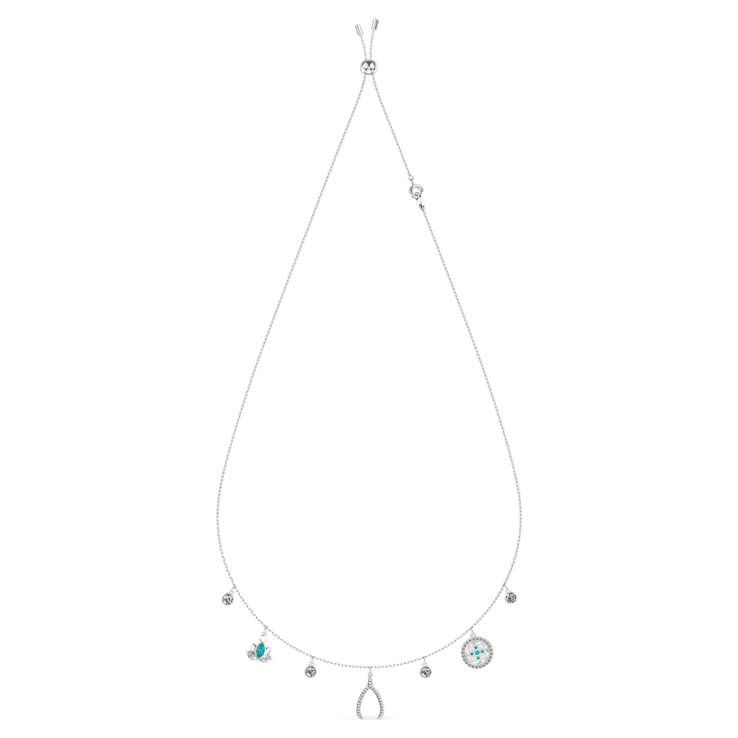 Swarovski Symbolic Charm Necklace, Light multi-colored, Rhodium plated Swarovski Symbolic Charm Necklace, Light multi-colored, Rhodium plated
