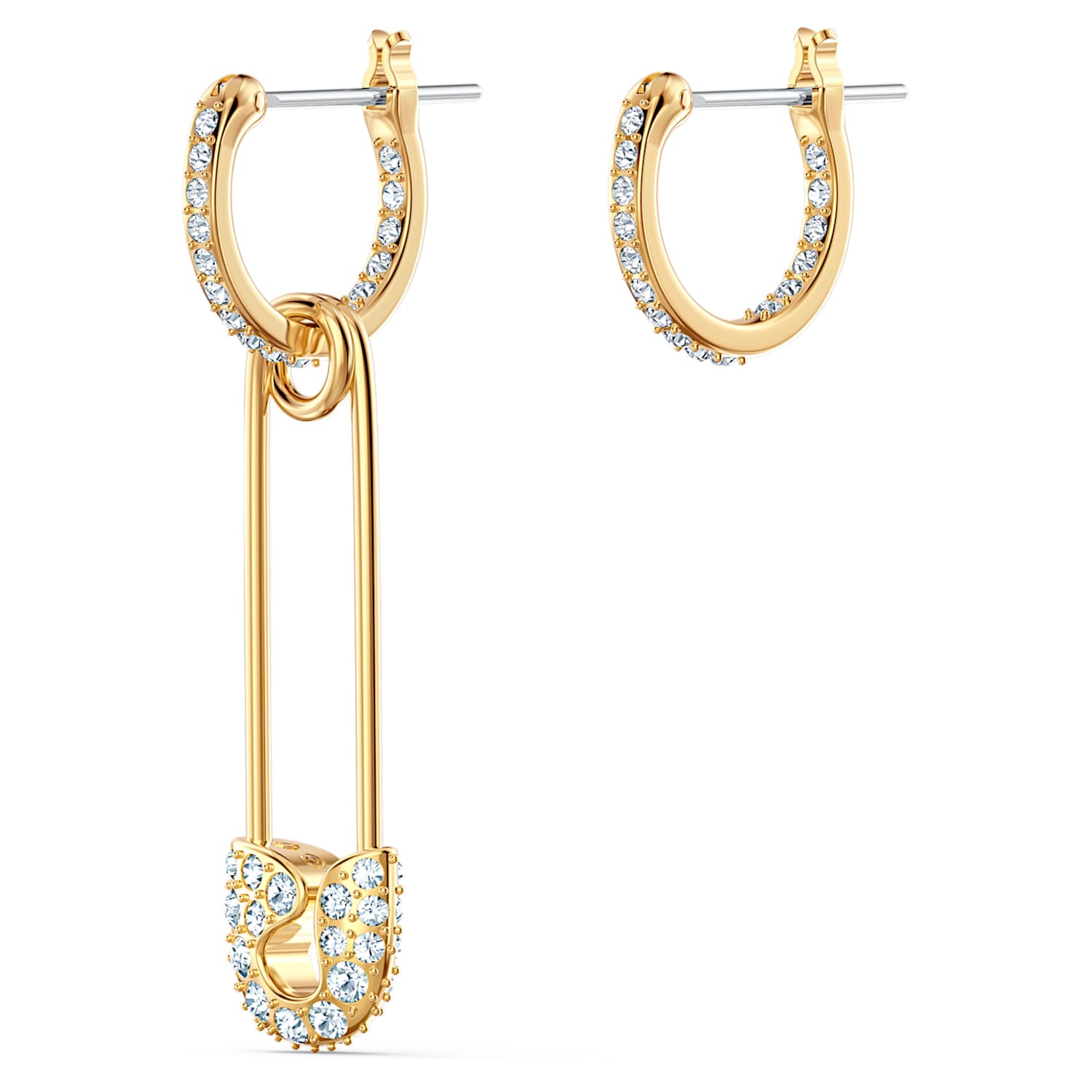 Kolczyki Sztyftowe So Cool Biale Powloka W Odcieniu Zlota Swarovski Com