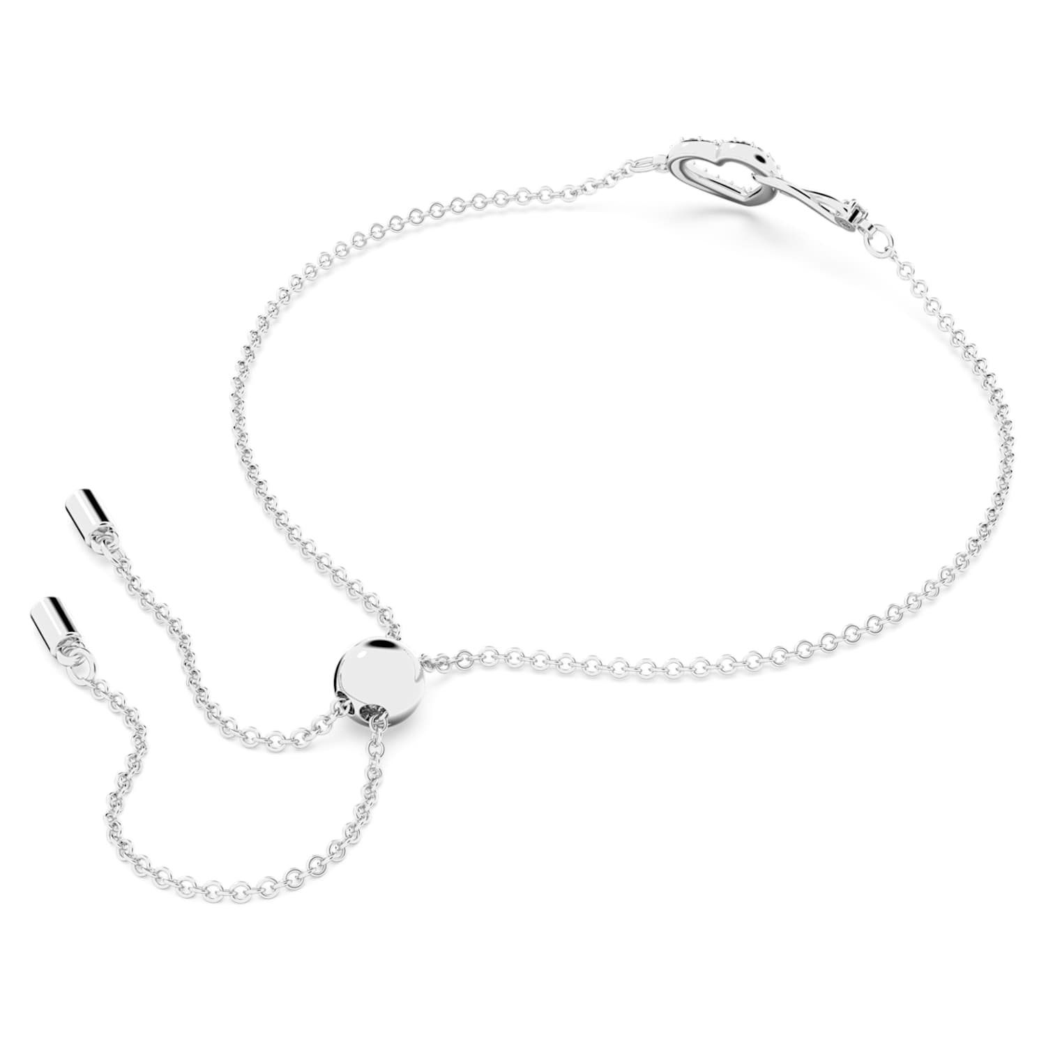 logica Spanje Maori Swarovski Infinity armband, Oneindigheidssymbool en hart, Wit, Rodium  toplaag | Swarovski