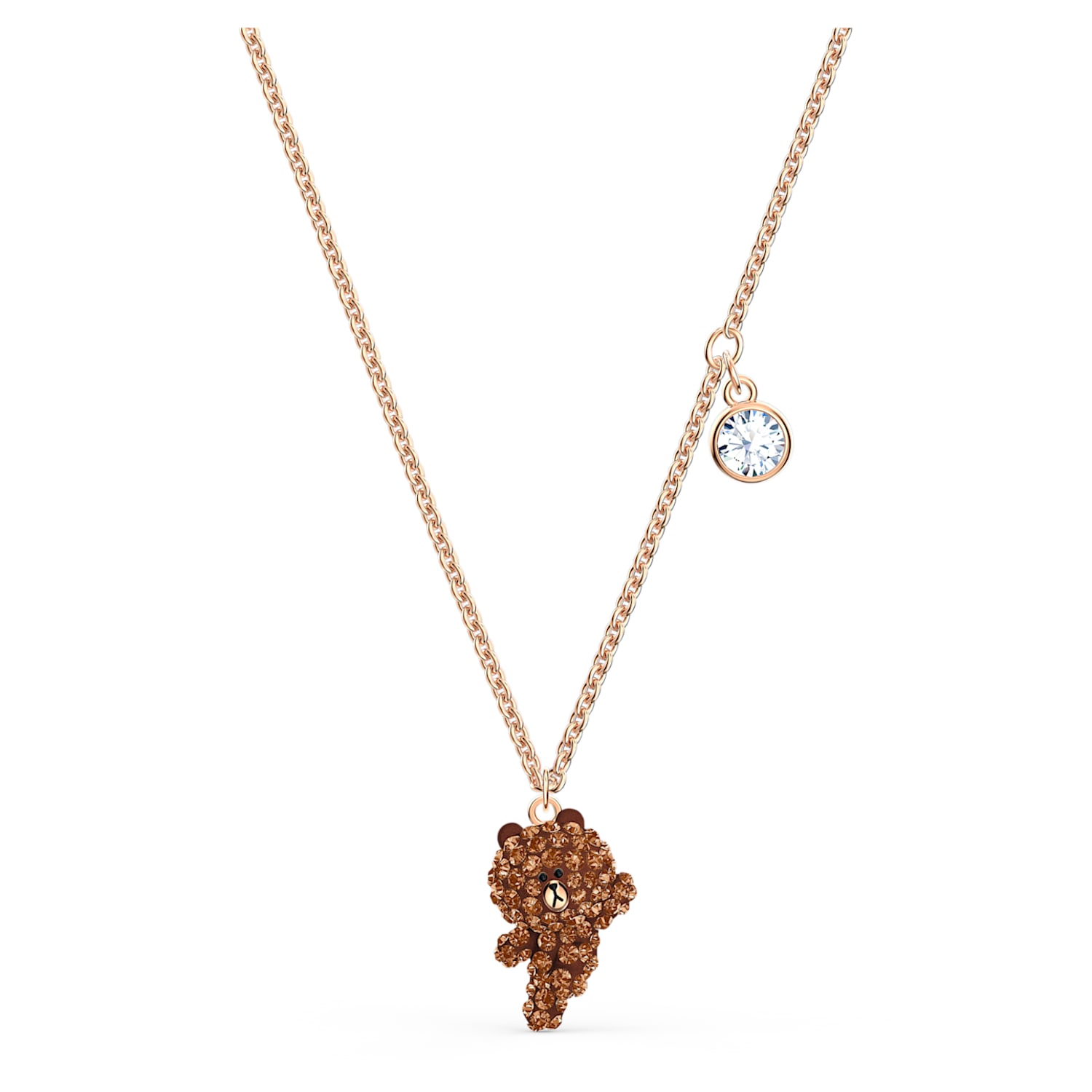 Line Friends Skate Necklace Brown Rose Gold Tone Plated Swarovski Com